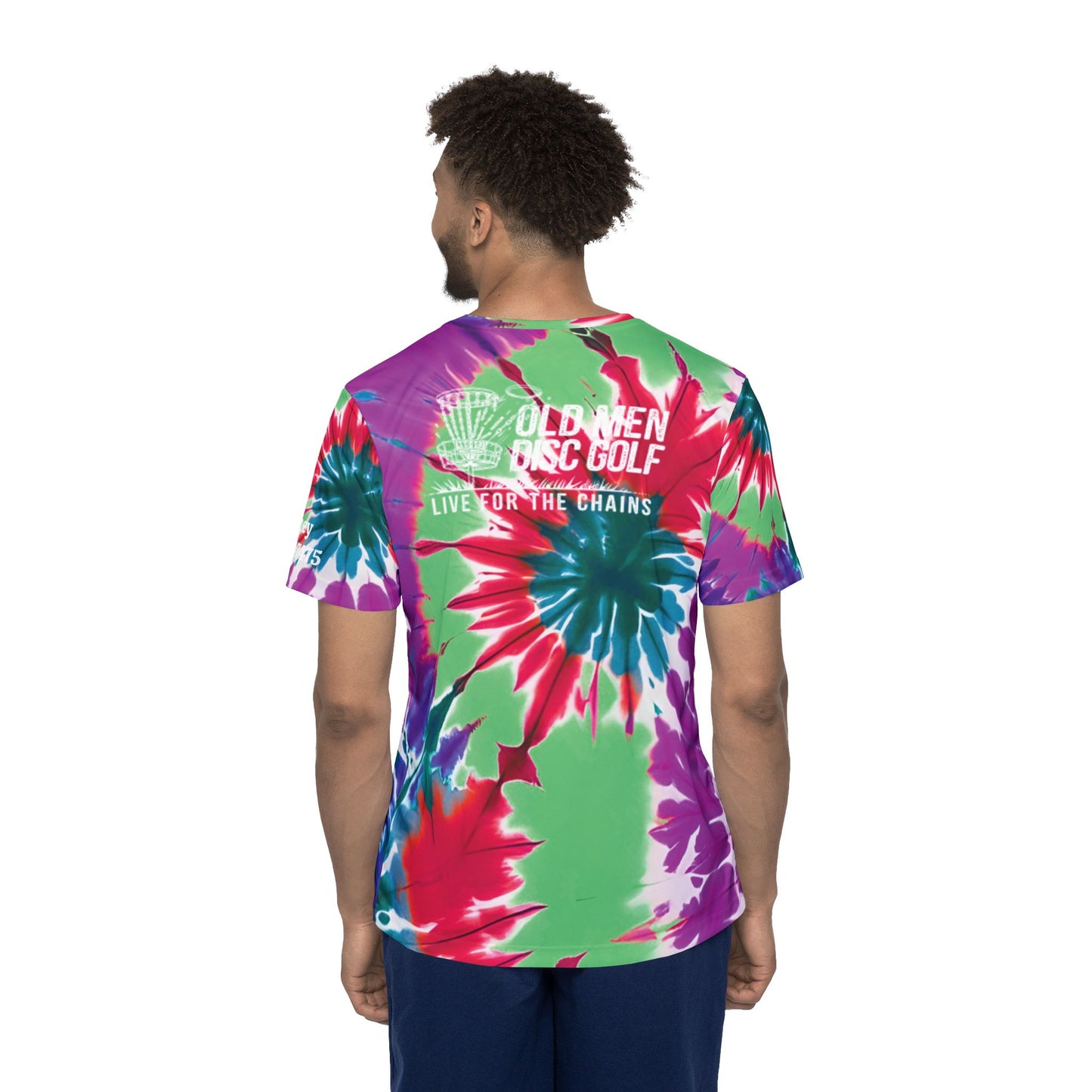 Purple and Green Tie-Dyed Men's Disc Golf Jersey