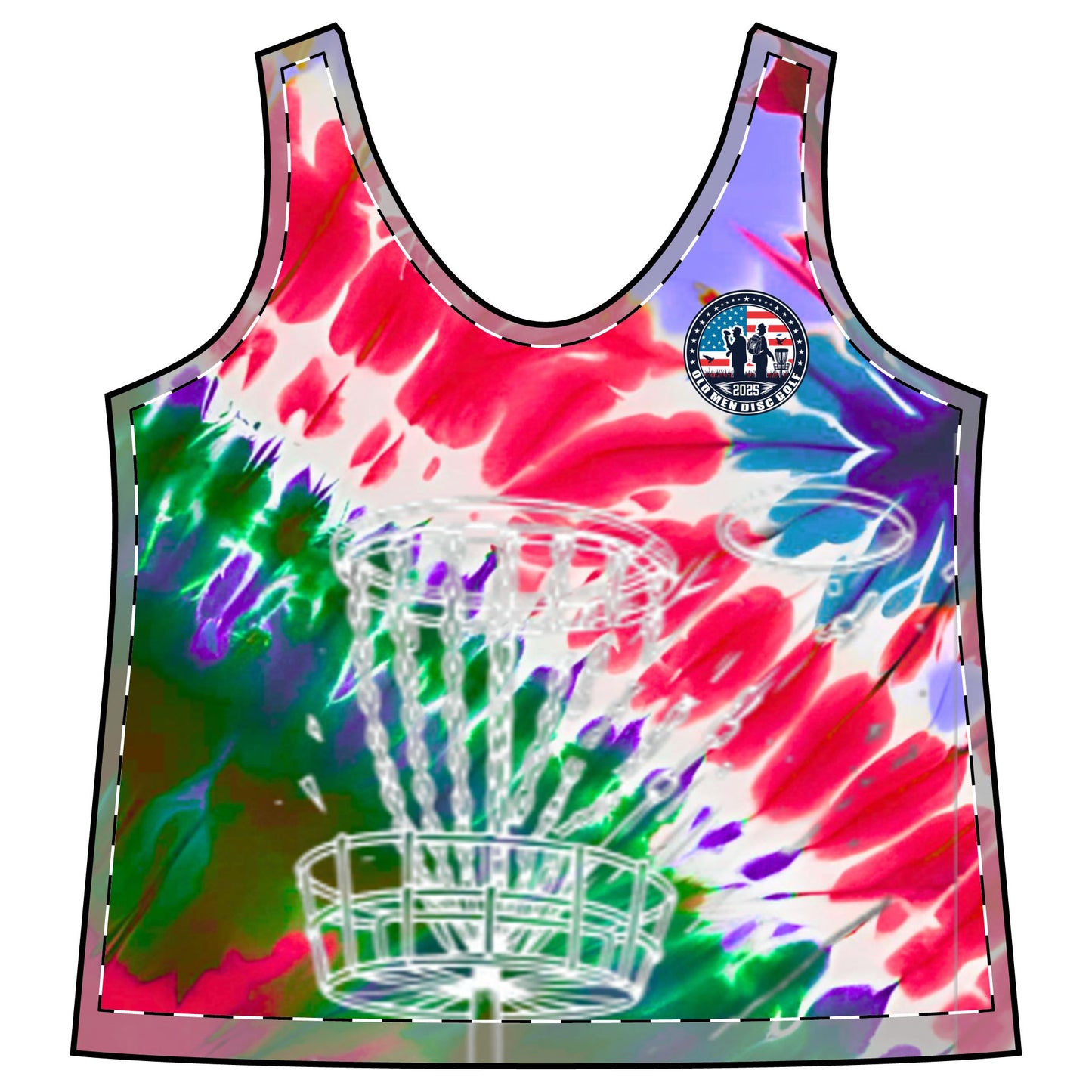 Red and Purple Tie-Dyed Women's Sporty Racerback Tank
