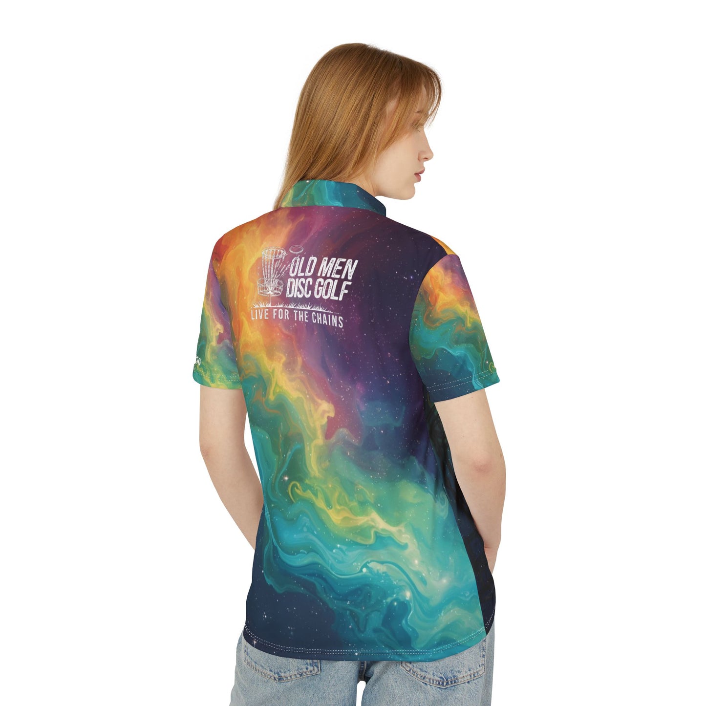 Unisex Colorful Galaxy Polo Disc Golf Shirt