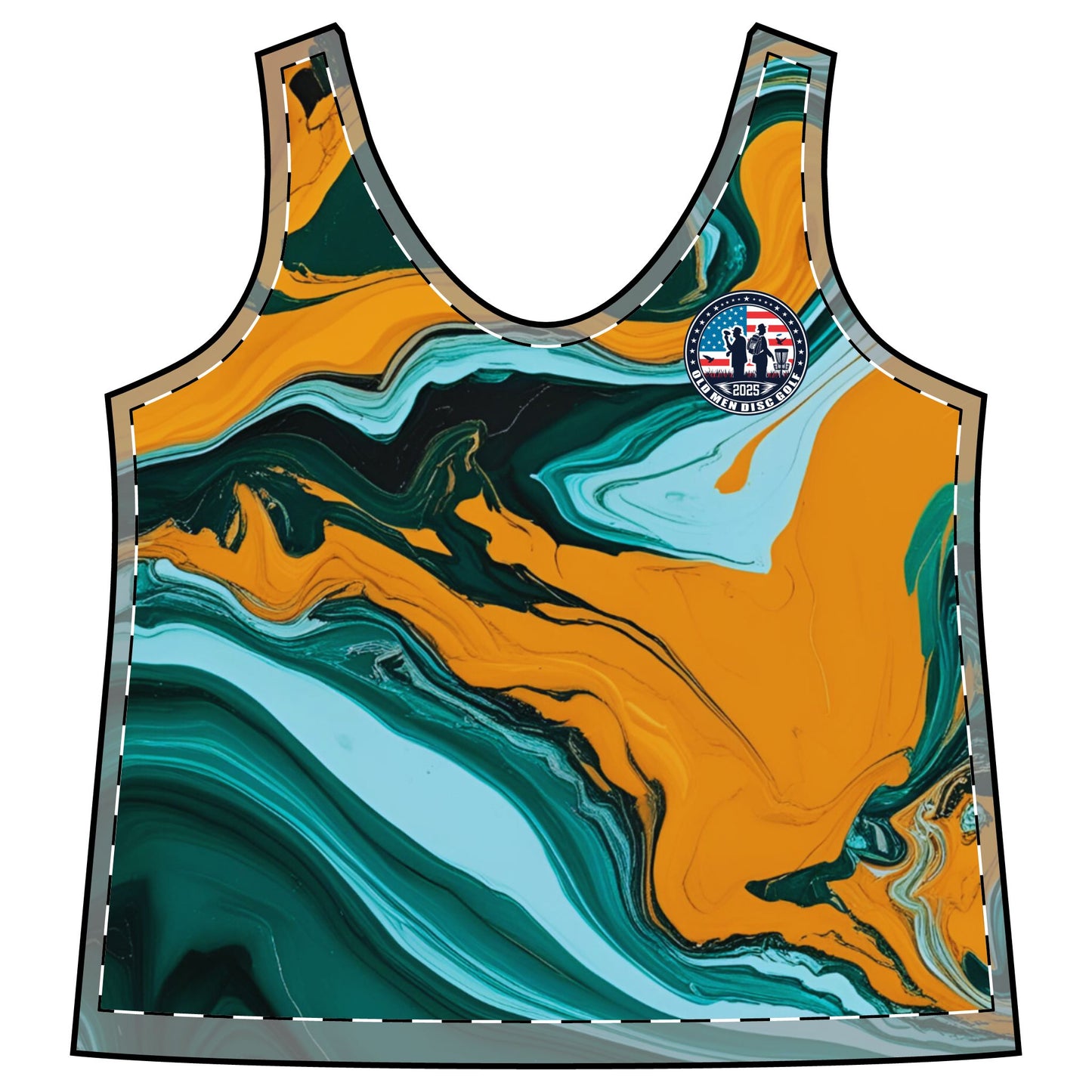 Teal and Gold Women's Sporty Racerback Tank