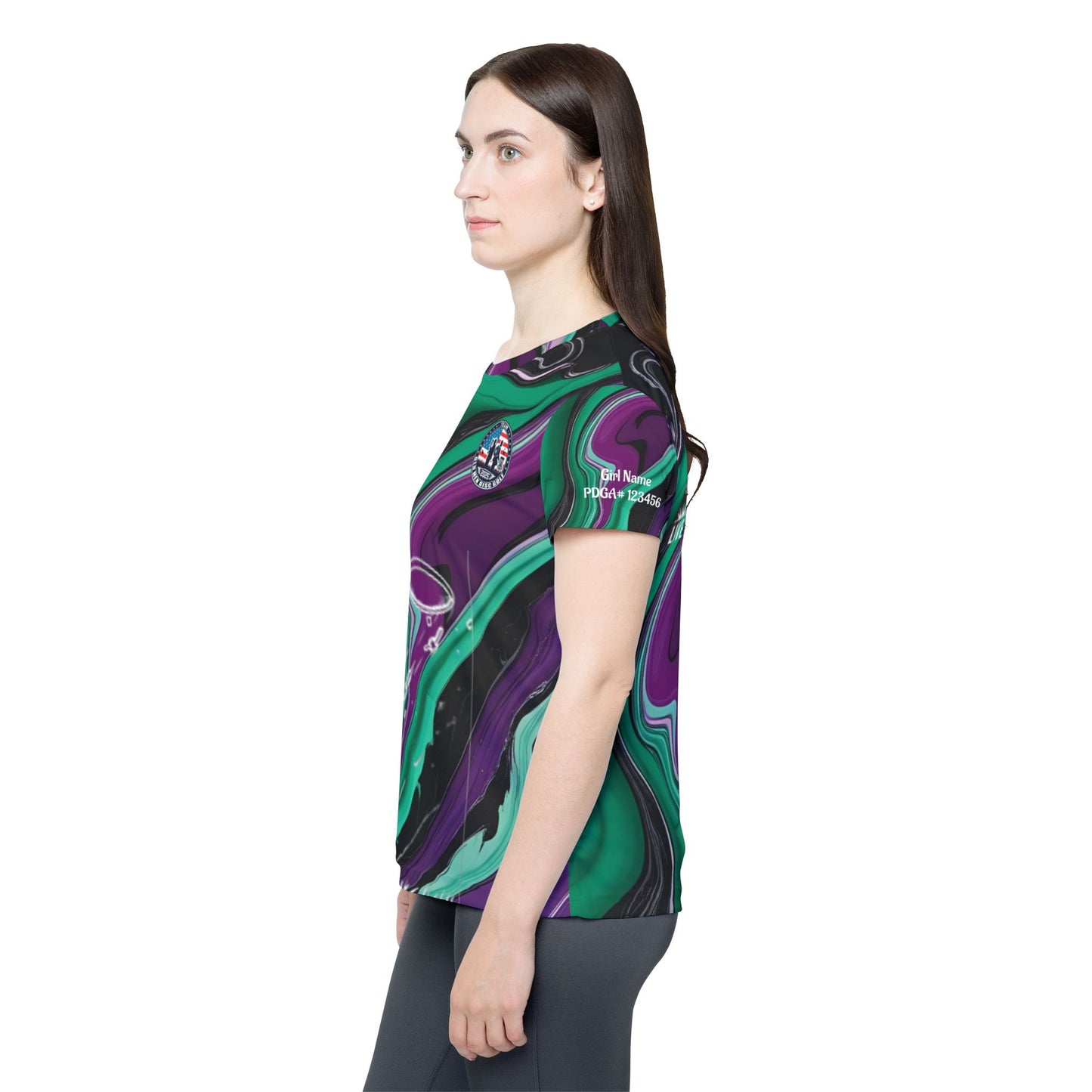 Purple and Green Women's Disc Golf Jersey