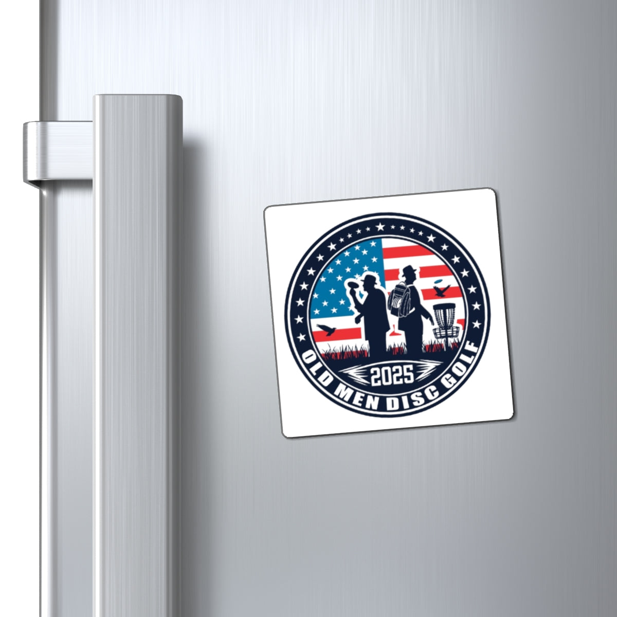 Old Men Disc Golf Magnet - Patriotic Design for Golf Lovers, 2025 Edition