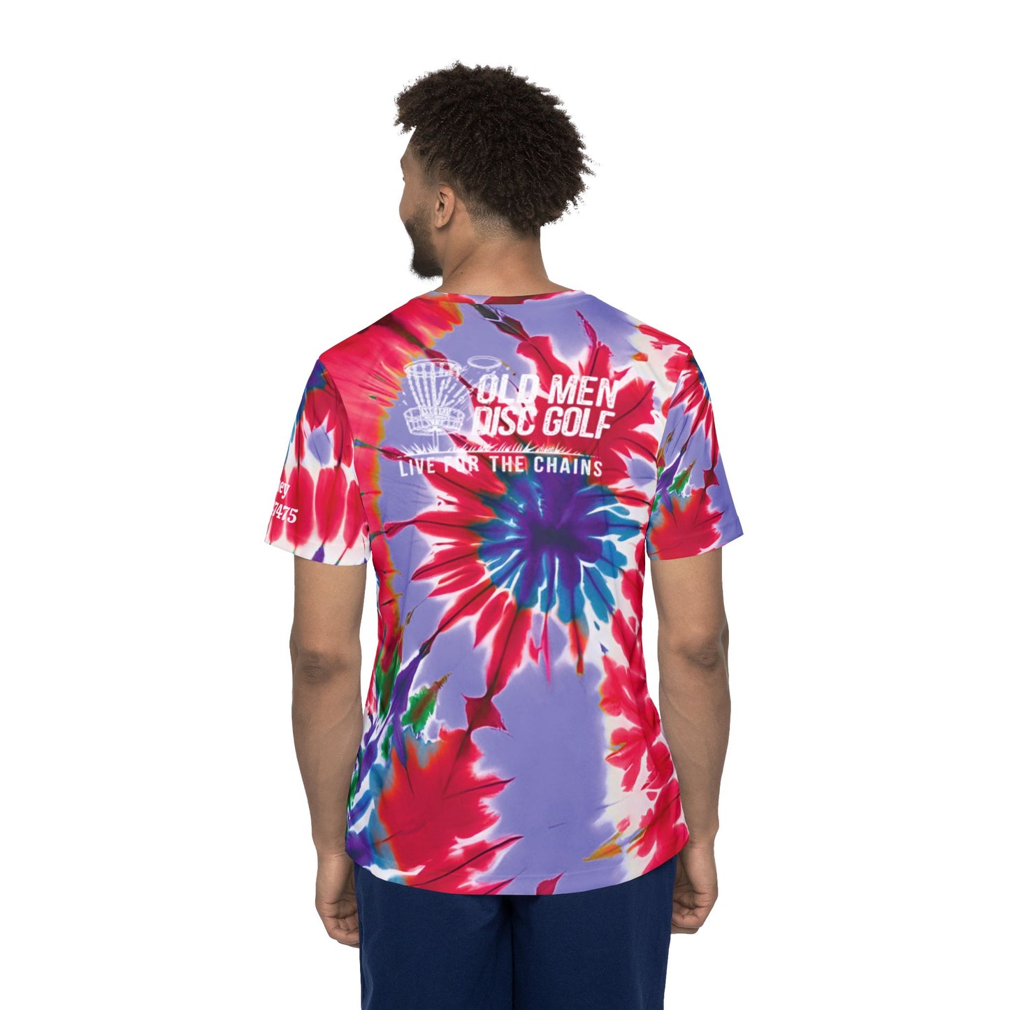 Red and Purple Tie-Dyed Men's Disc Golf Jersey