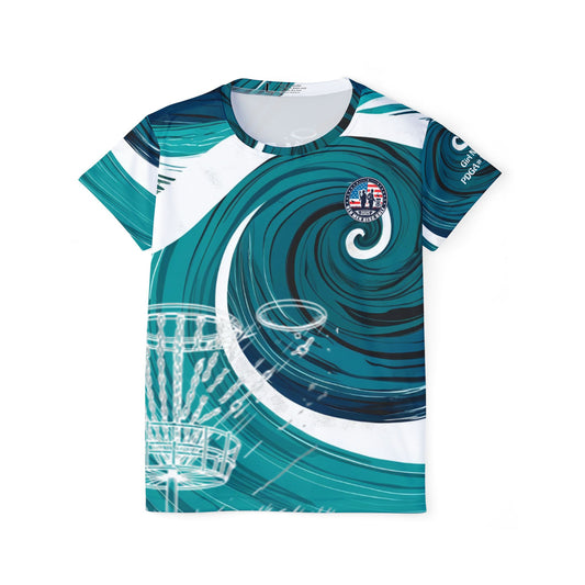 Swirling Green and White Women's Sports Jersey