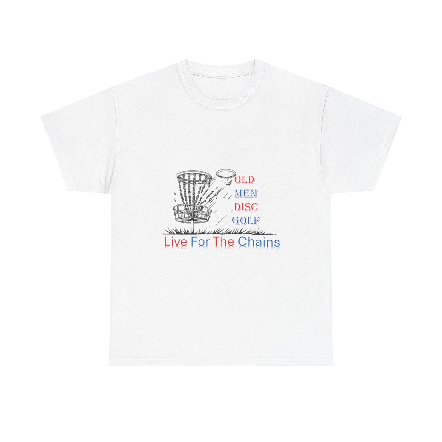 Live For The Chains (color) Unisex Heavy Cotton Tee - Perfect for Disc Golf Lovers