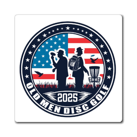 Old Men Disc Golf Magnet - Patriotic Design for Golf Lovers, 2025 Edition
