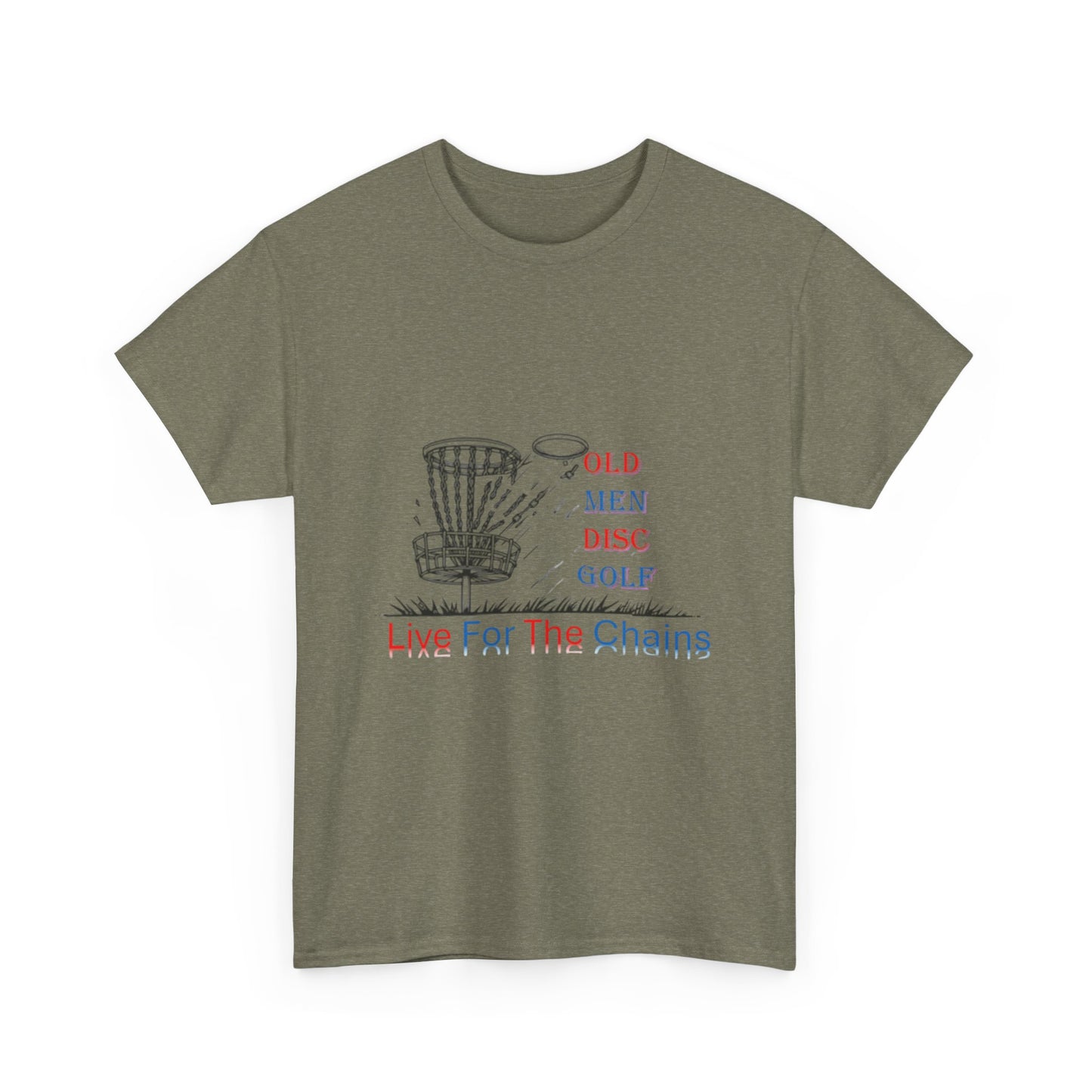 Live For The Chains (color) Unisex Heavy Cotton Tee - Perfect for Disc Golf Lovers