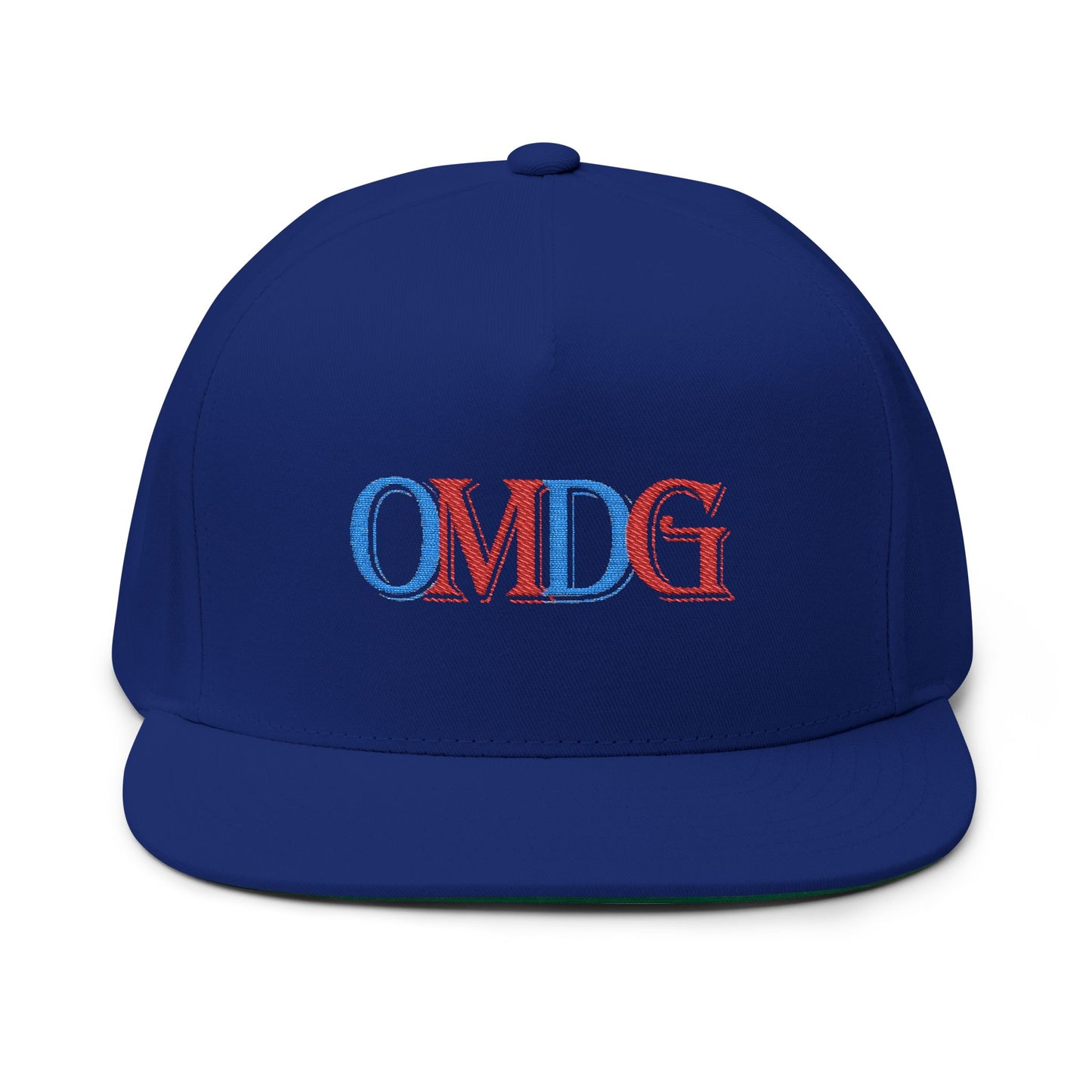 OMDG Color Embroidered Flat Bill Cap  - Trendy Streetwear Hat