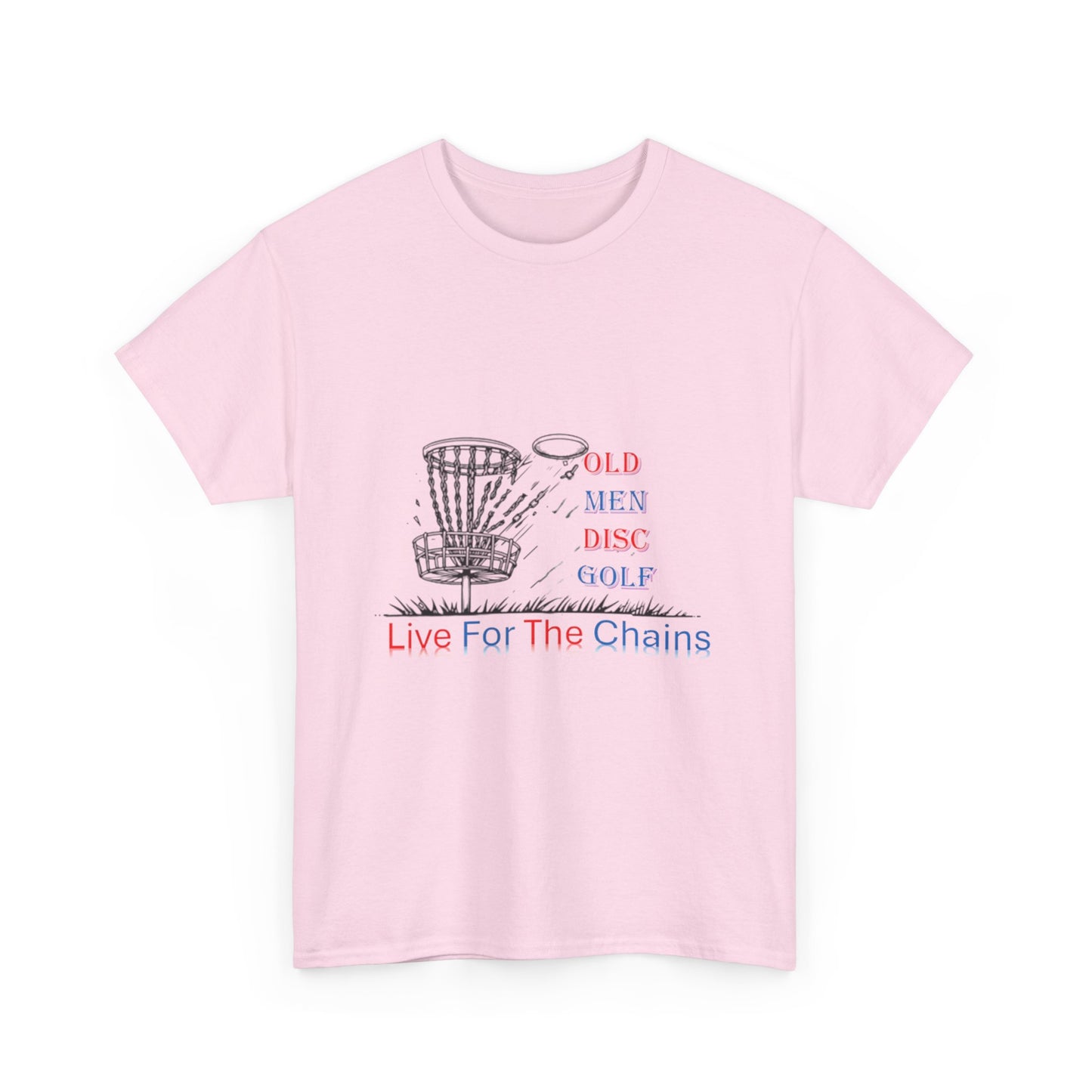 Live For The Chains (color) Unisex Heavy Cotton Tee - Perfect for Disc Golf Lovers