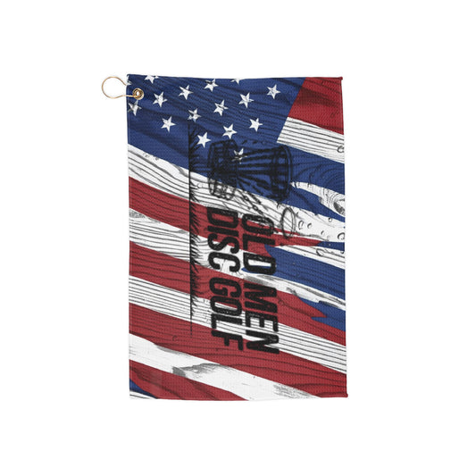 Patriotic Golf Towels - Old Men Disc Golf Design