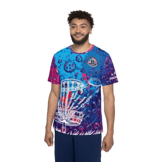 Red and Blue Water Drops Men's Sports Jersey (AOP)