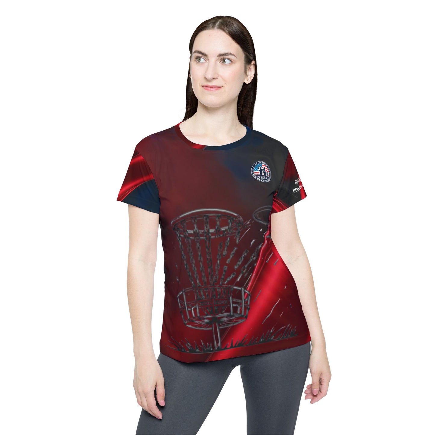 Red and Blue Women's Disc Golf Jersey
