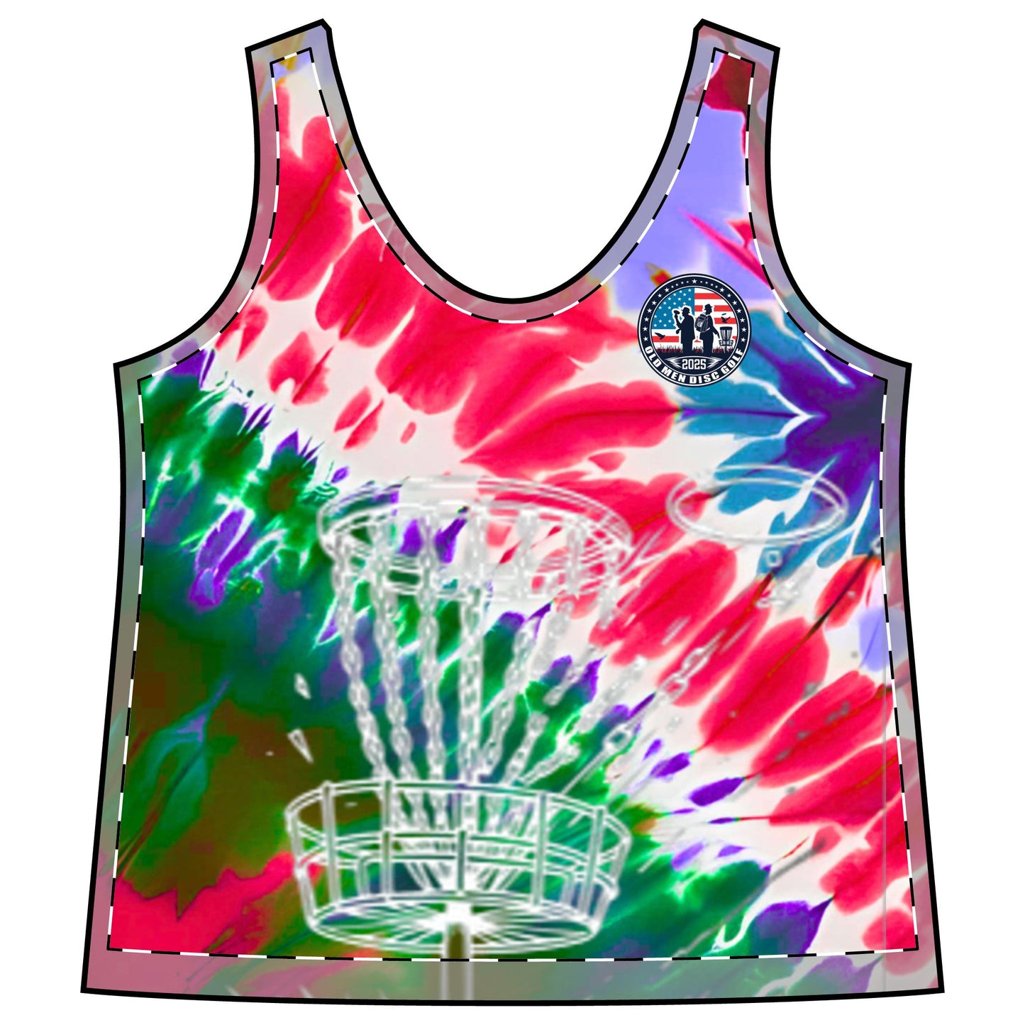 Red and Purple Tie-Dyed Women's Sporty Racerback Tank