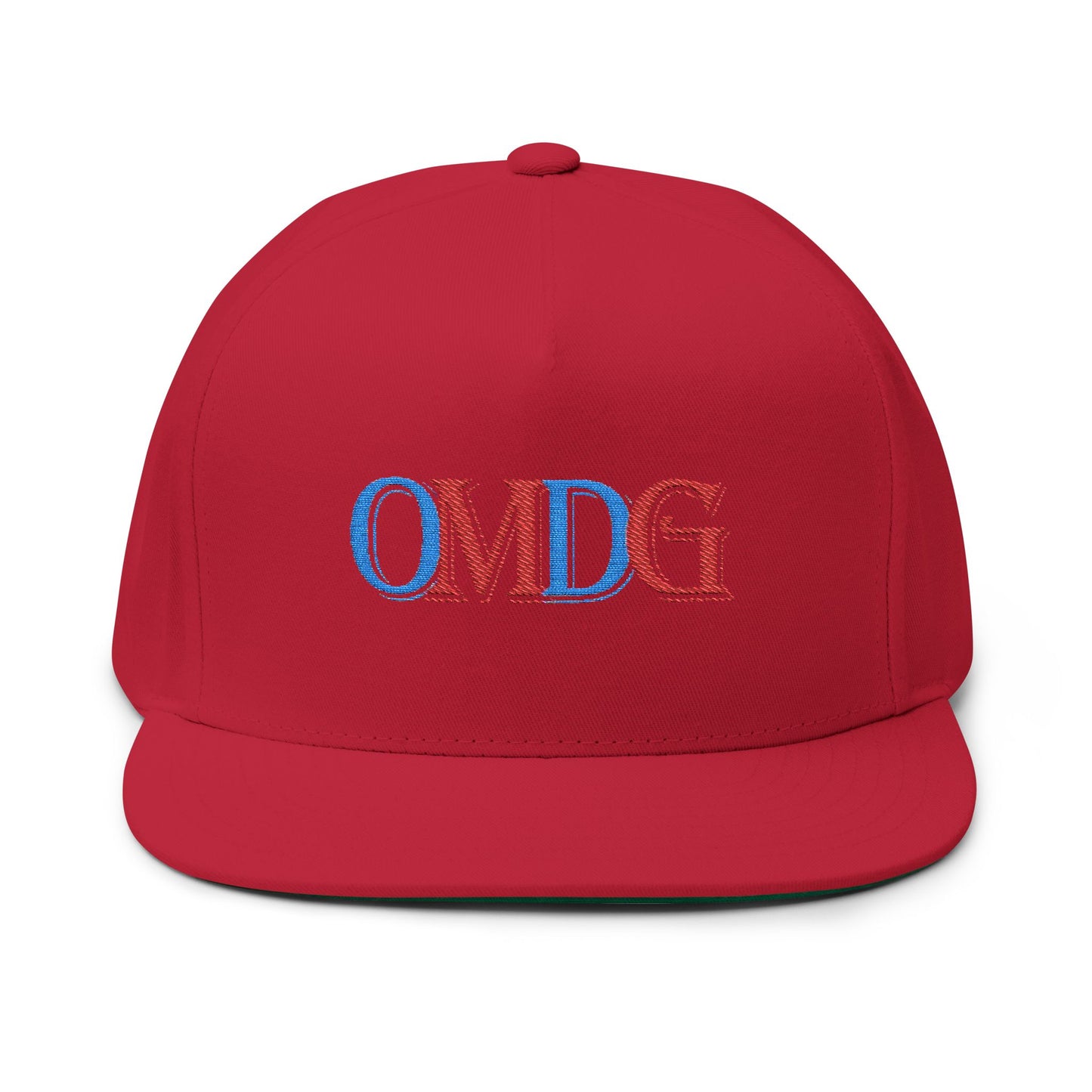 OMDG Color Embroidered Flat Bill Cap  - Trendy Streetwear Hat