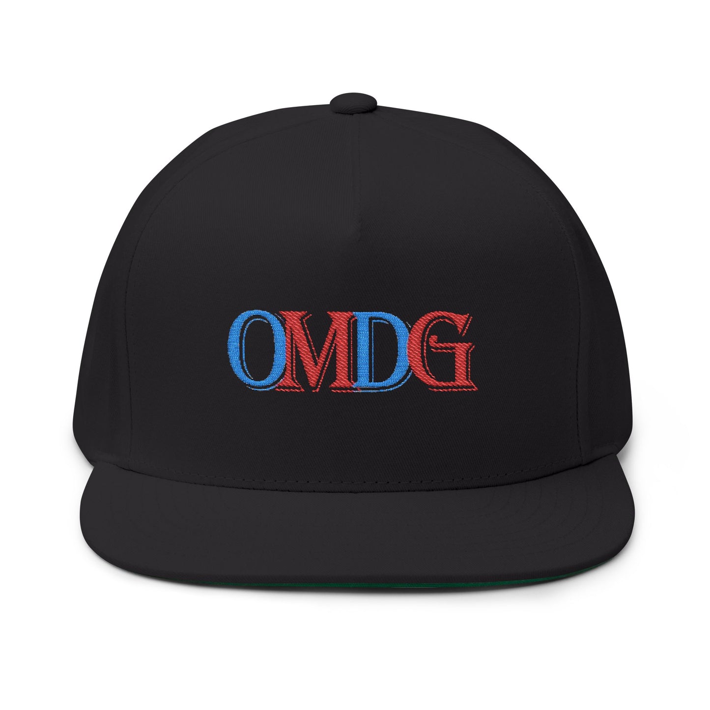 OMDG Color Embroidered Flat Bill Cap  - Trendy Streetwear Hat