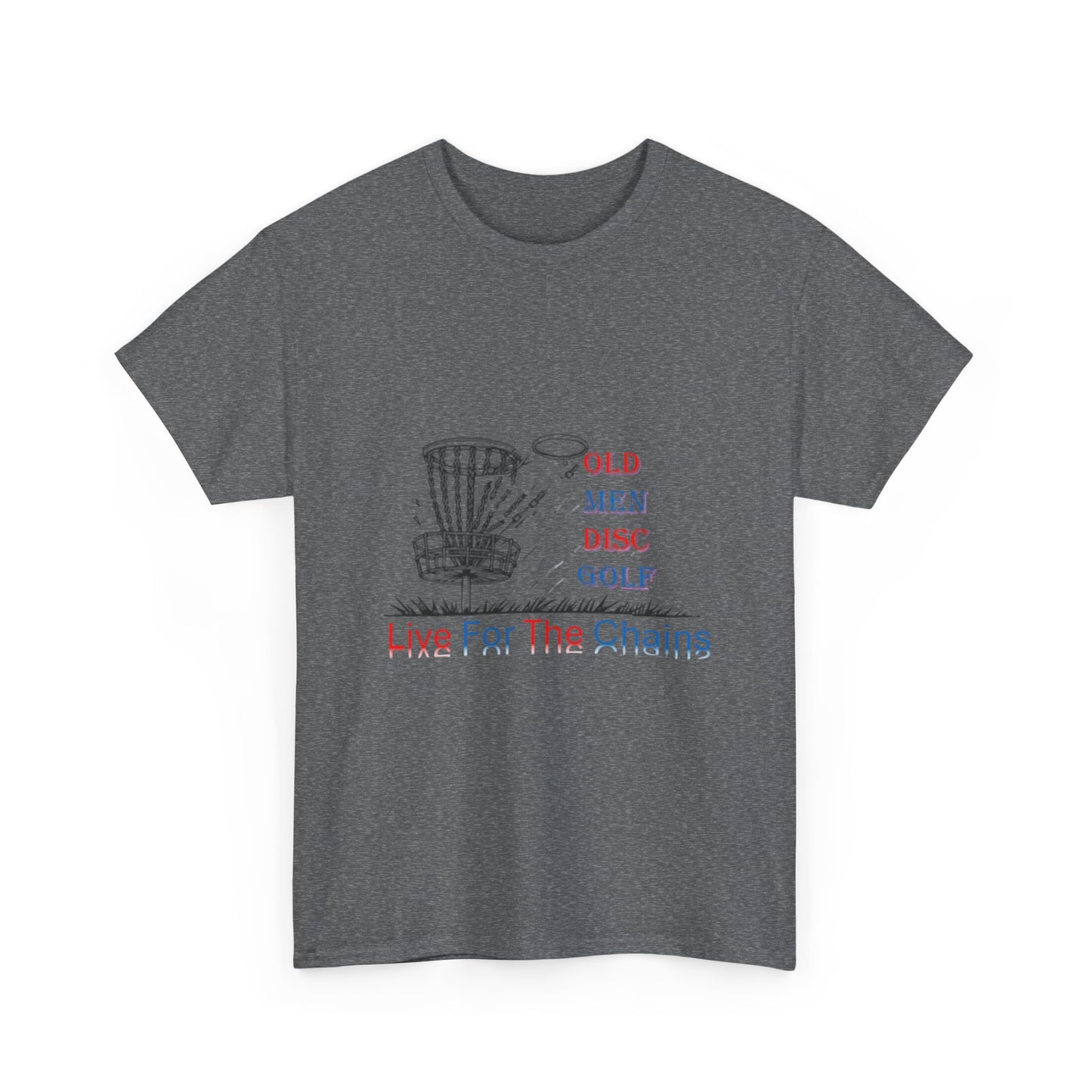 Live For The Chains (color) Unisex Heavy Cotton Tee - Perfect for Disc Golf Lovers
