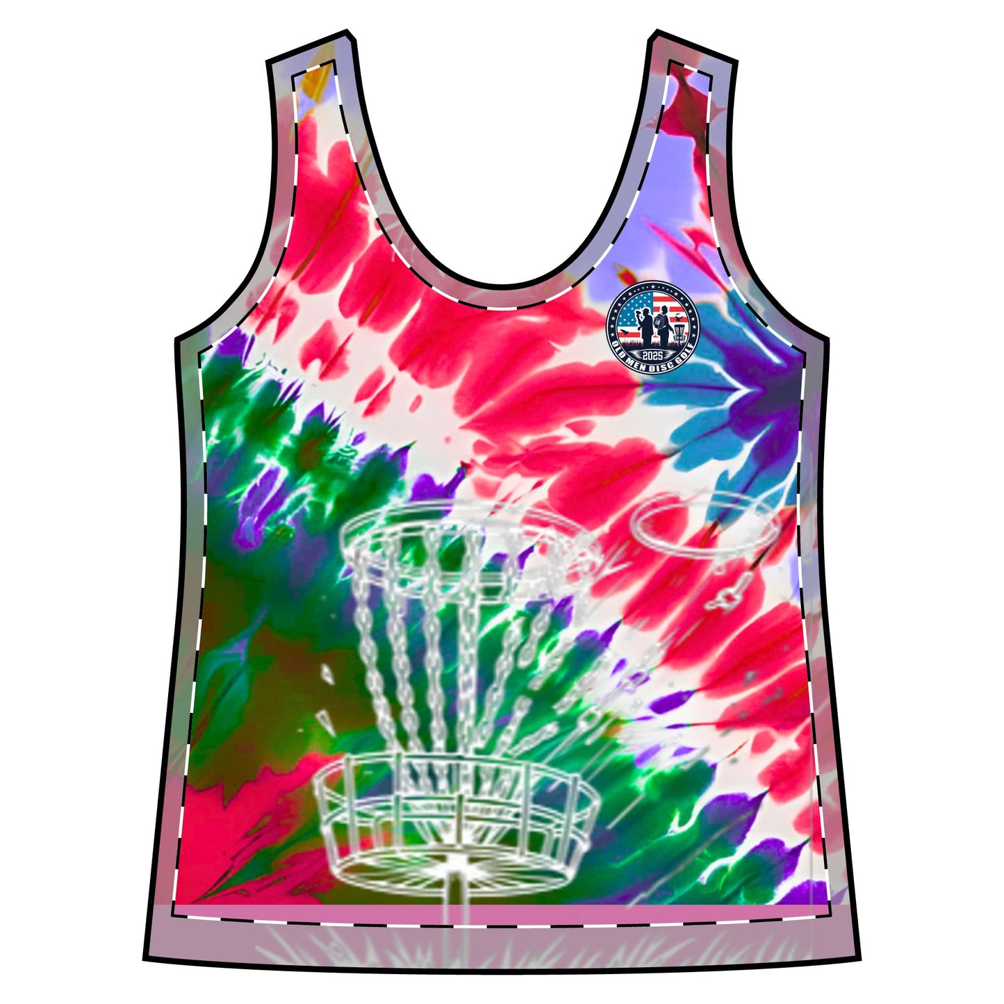Red and Purple Tie-Dyed Women's Sporty Racerback Tank