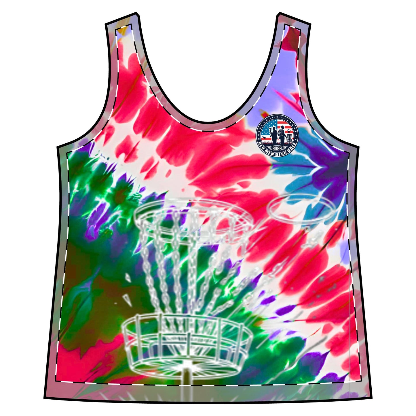 Red and Purple Tie-Dyed Women's Sporty Racerback Tank