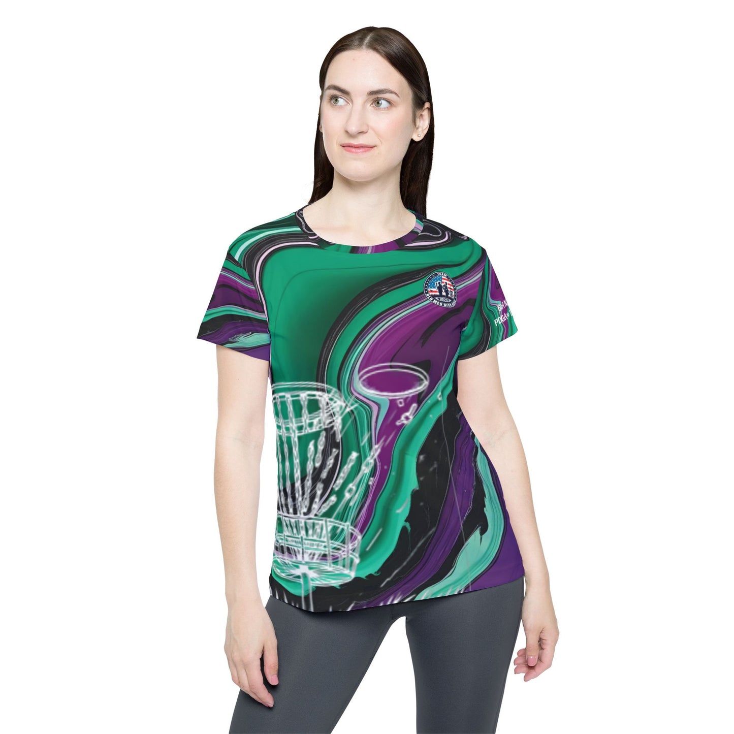 Purple and Green Women's Disc Golf Jersey