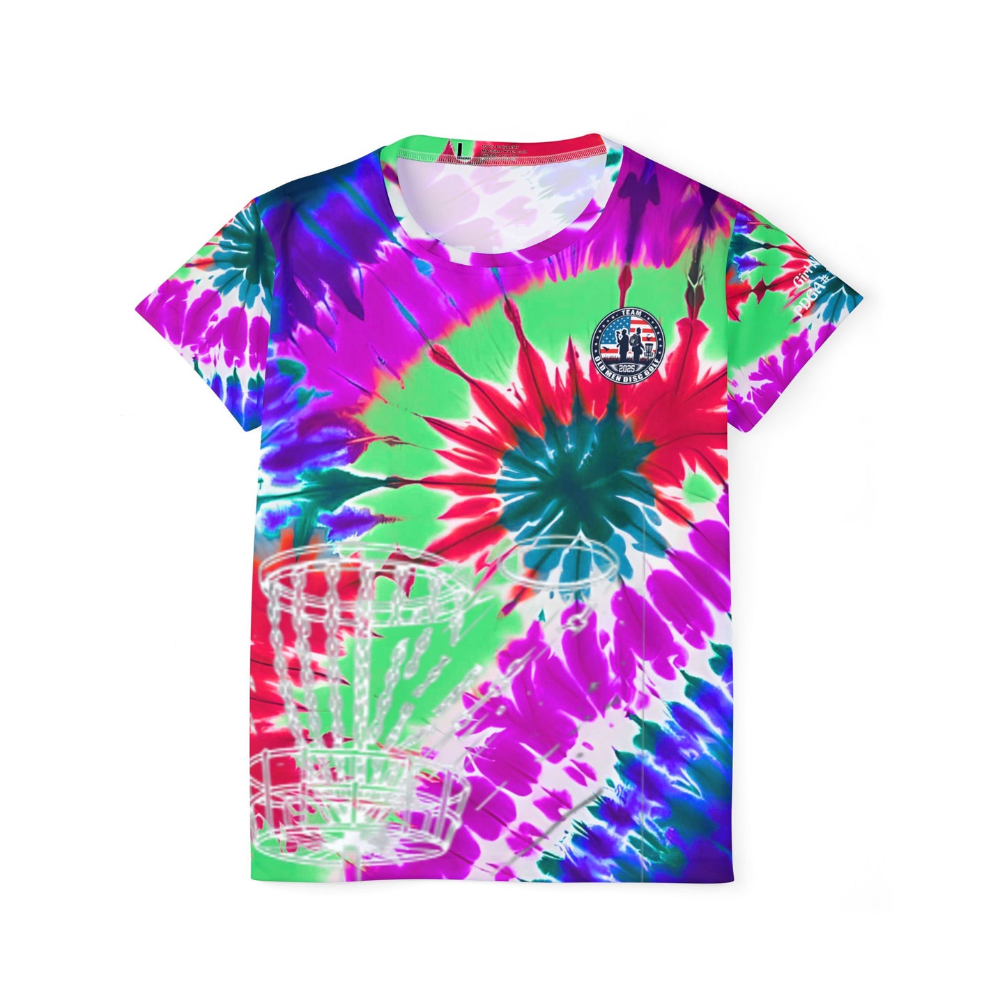 Purple and Green Tie-Dyed Women's Disc Golf Jersey