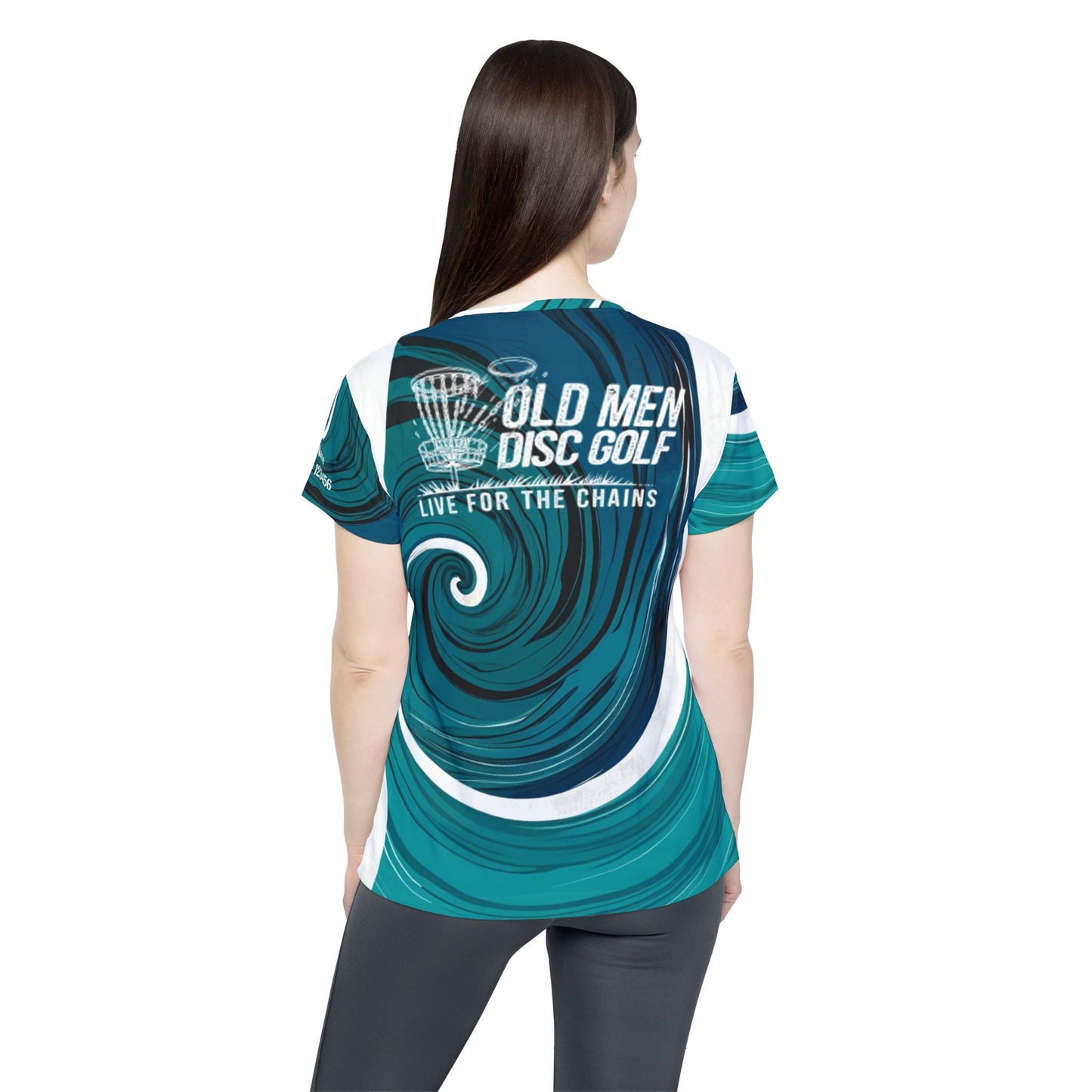 Swirling Green and White Women's Sports Jersey