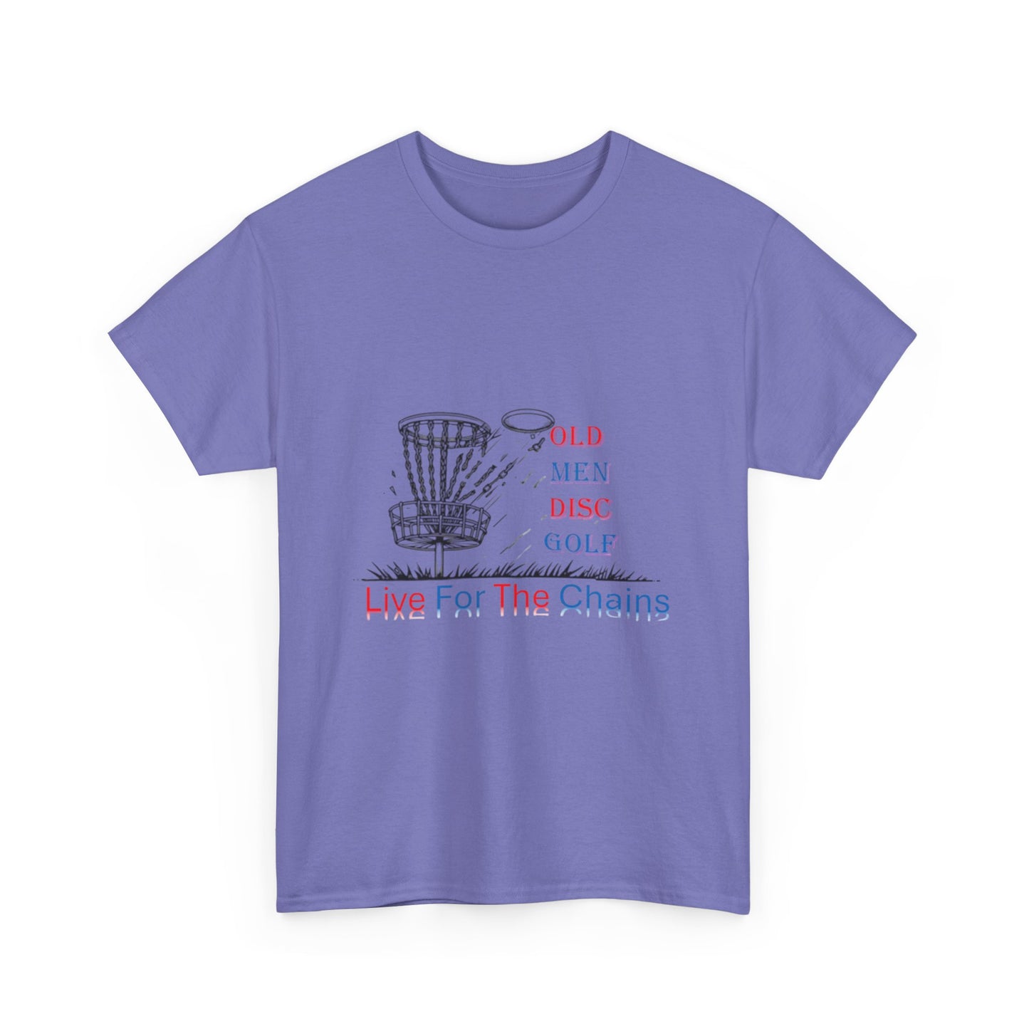 Live For The Chains (color) Unisex Heavy Cotton Tee - Perfect for Disc Golf Lovers