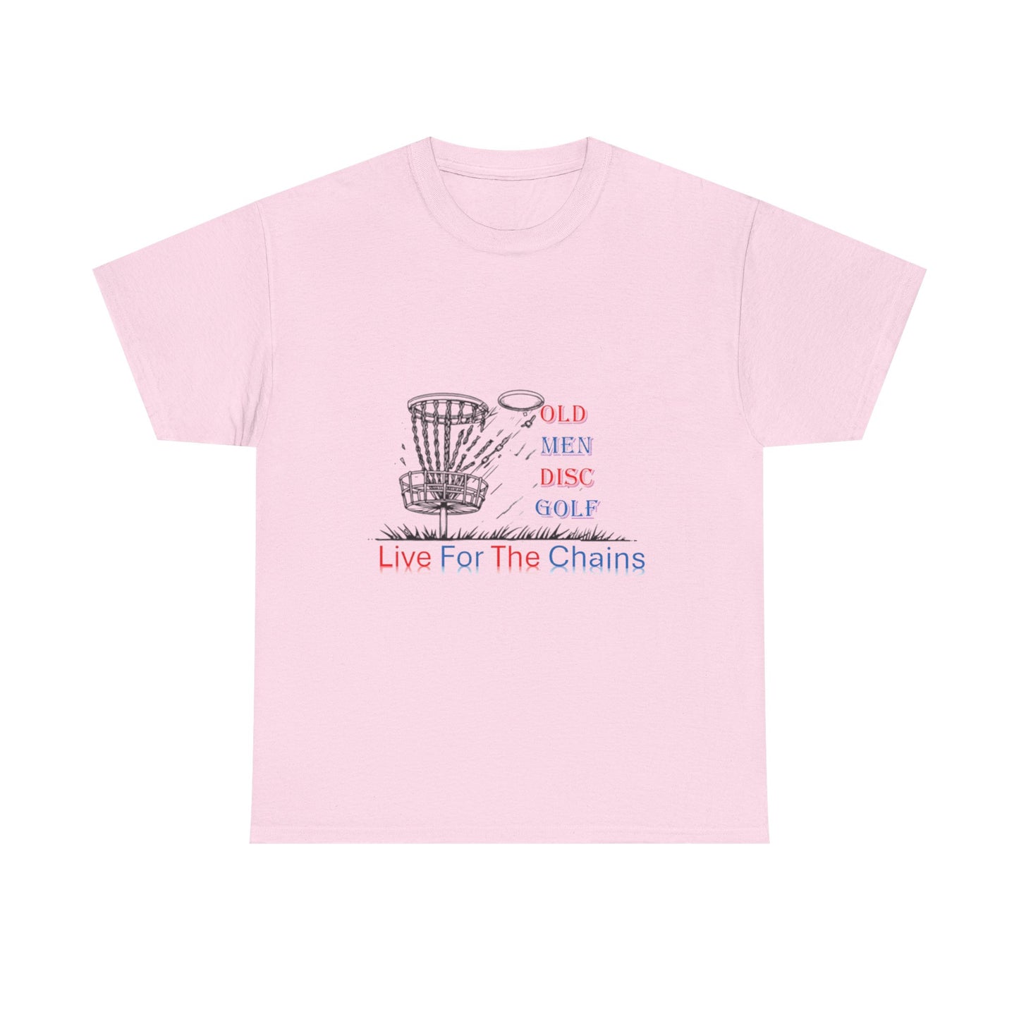 Live For The Chains (color) Unisex Heavy Cotton Tee - Perfect for Disc Golf Lovers