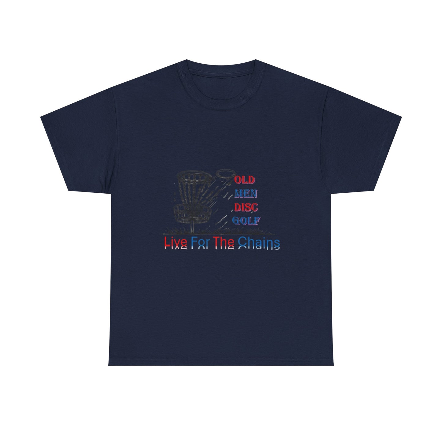 Live For The Chains (color) Unisex Heavy Cotton Tee - Perfect for Disc Golf Lovers