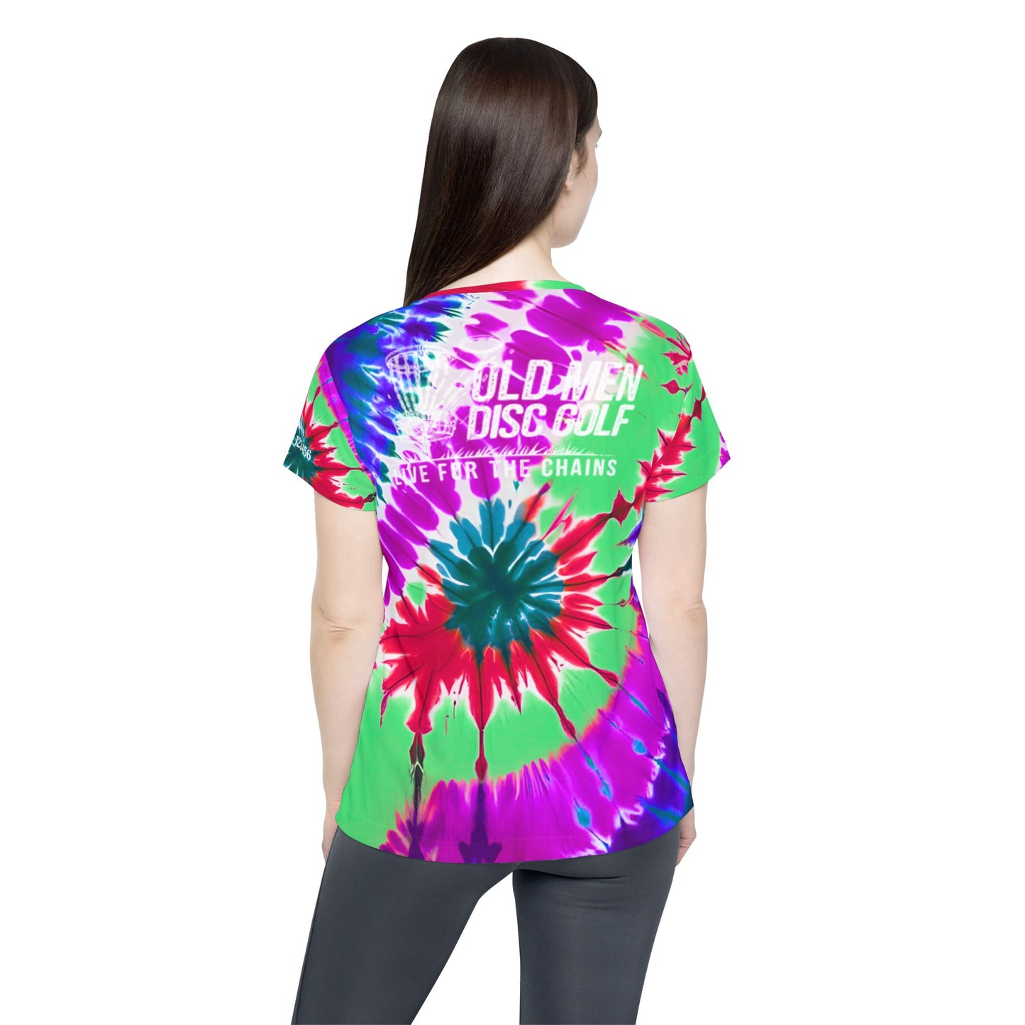 Purple and Green Tie-Dyed Women's Disc Golf Jersey
