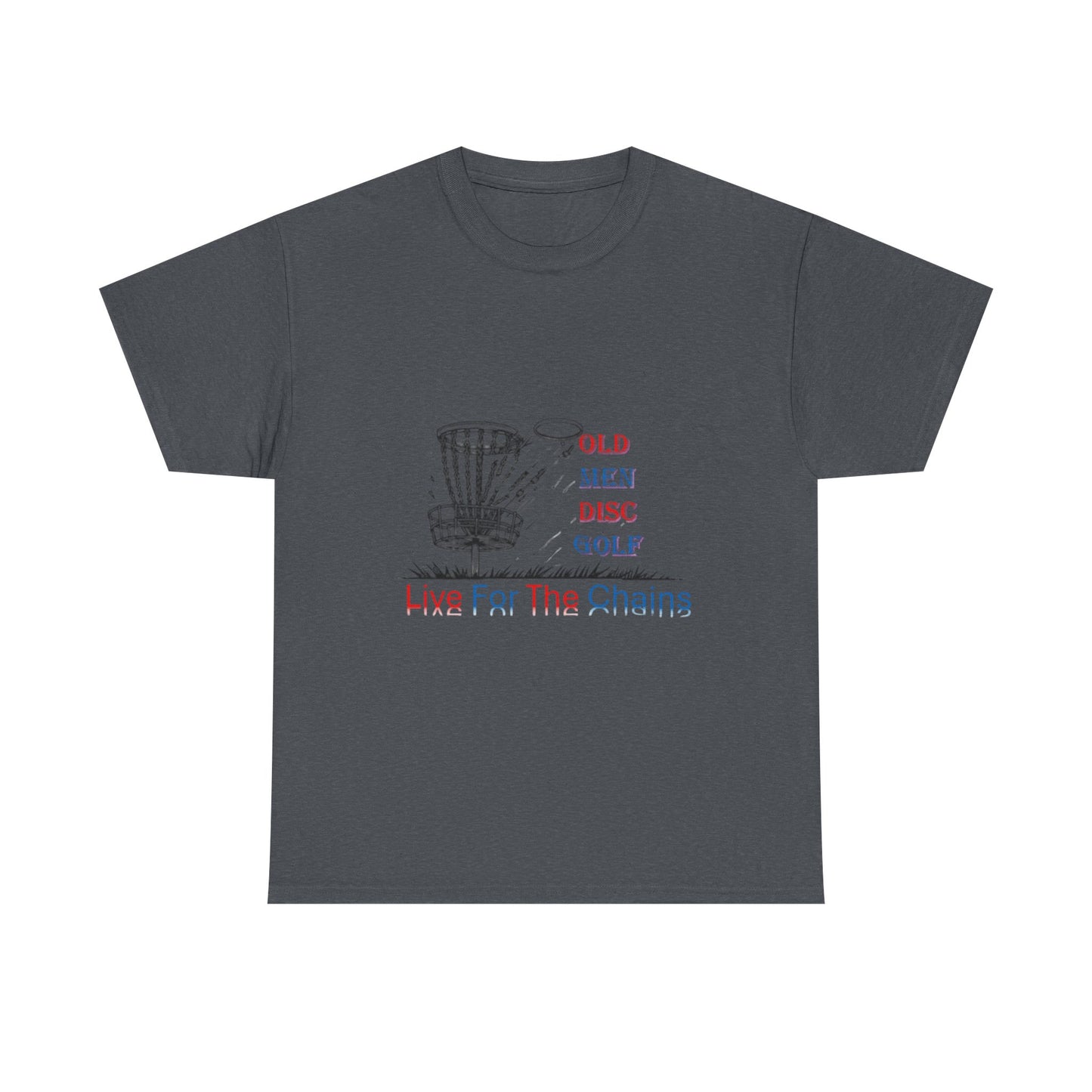 Live For The Chains (color) Unisex Heavy Cotton Tee - Perfect for Disc Golf Lovers