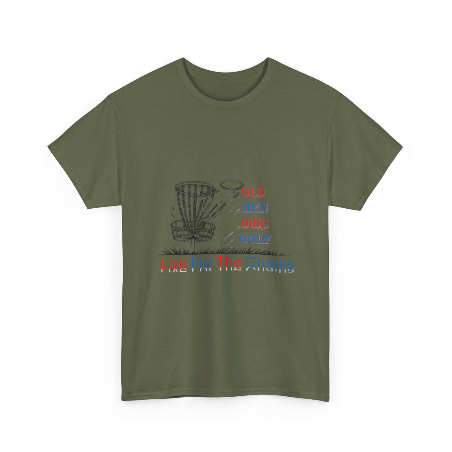 Live For The Chains (color) Unisex Heavy Cotton Tee - Perfect for Disc Golf Lovers