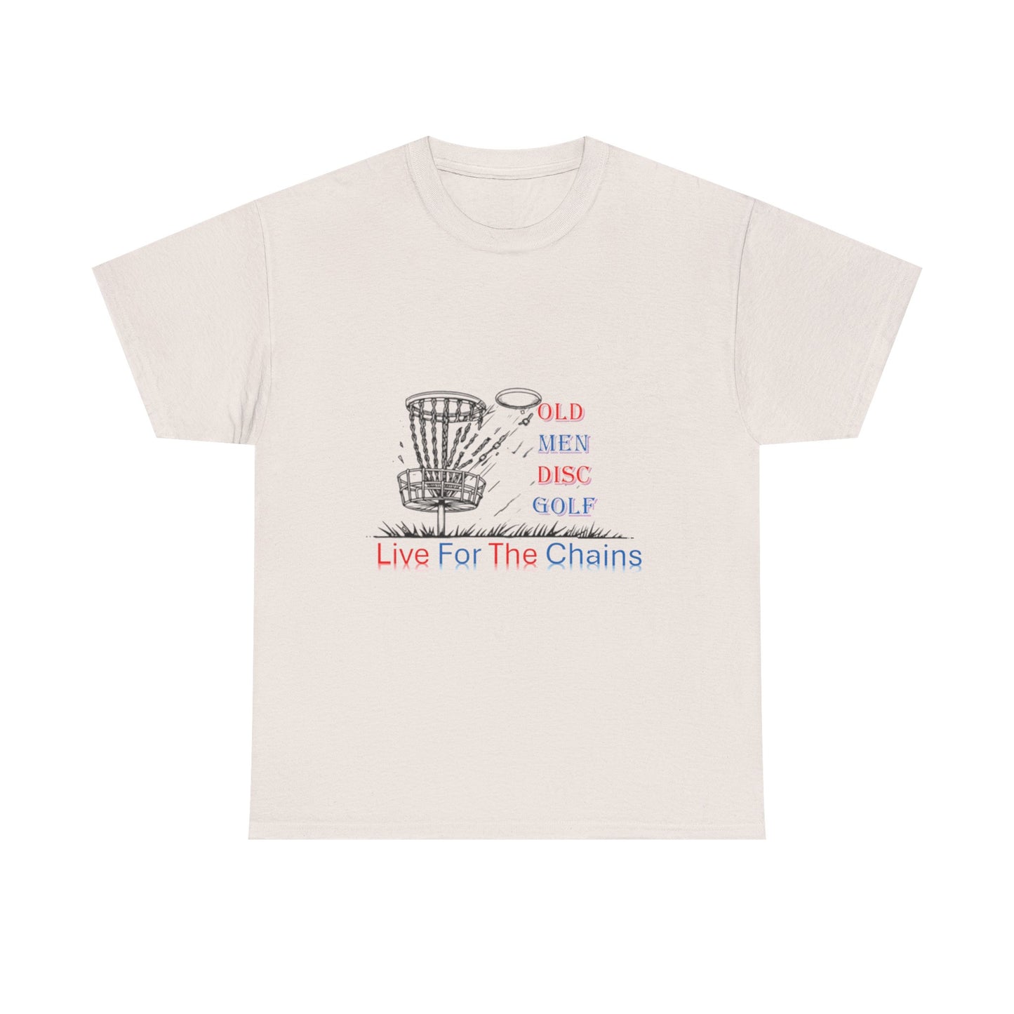 Live For The Chains (color) Unisex Heavy Cotton Tee - Perfect for Disc Golf Lovers