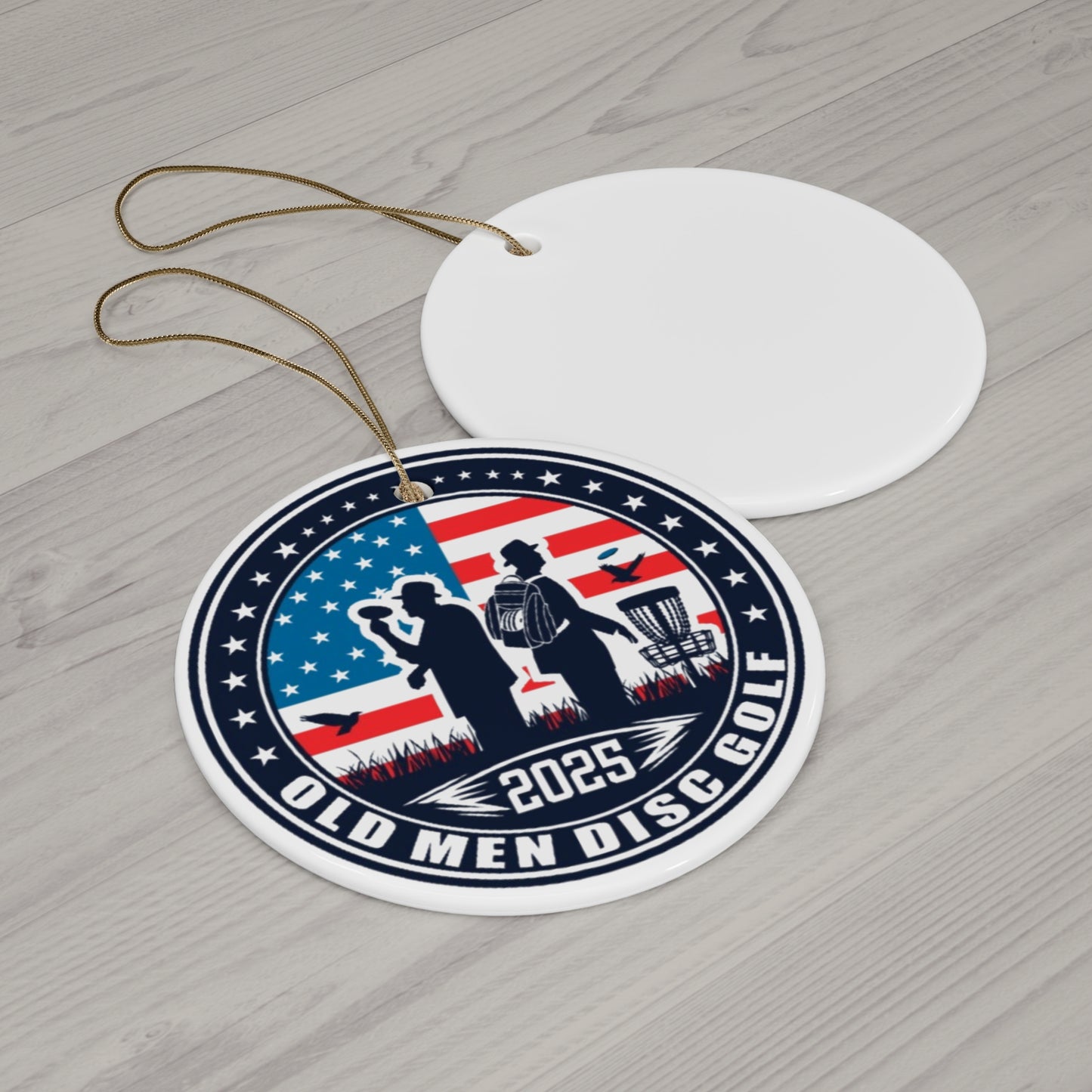 Old Men Disc Golf Ceramic Ornament