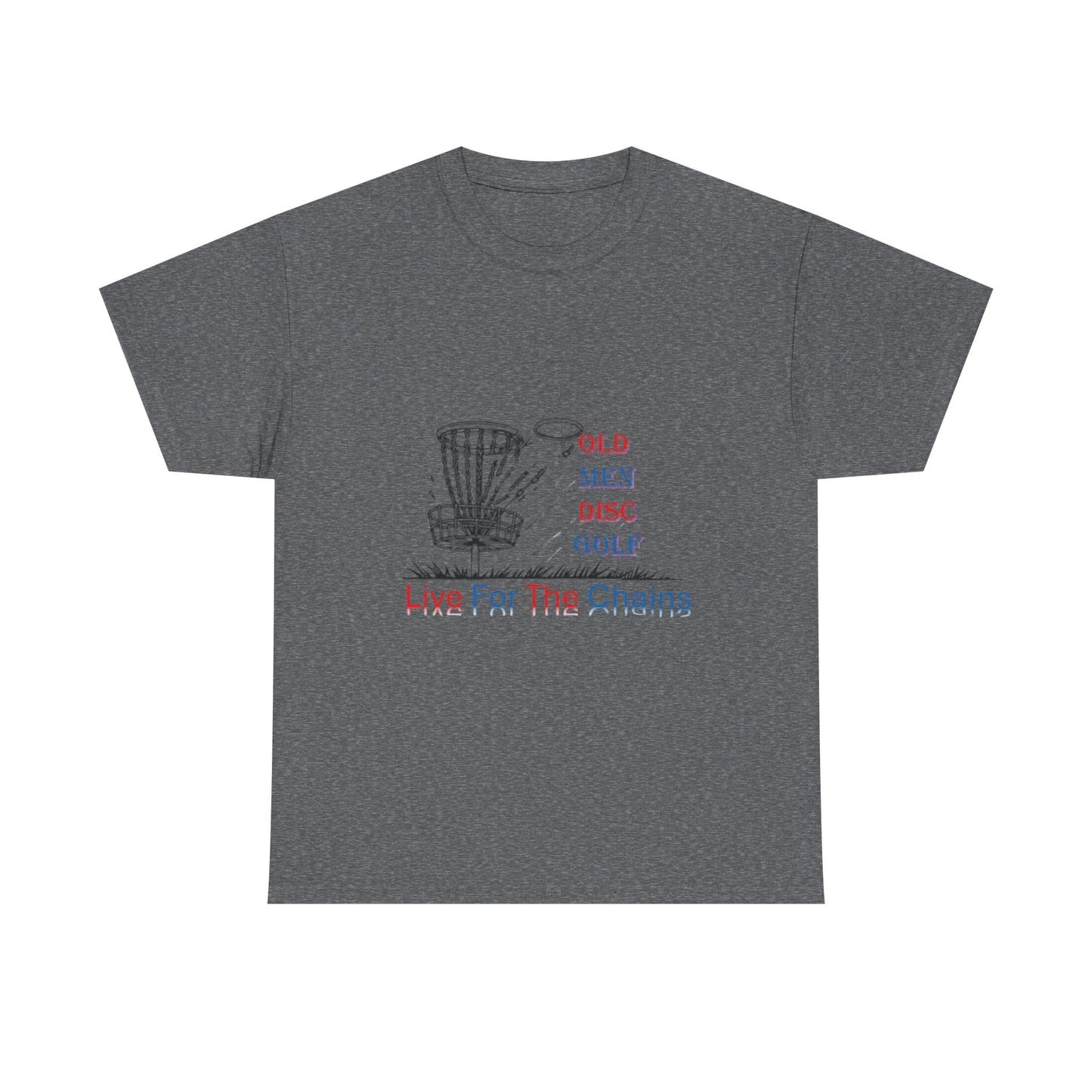 Live For The Chains (color) Unisex Heavy Cotton Tee - Perfect for Disc Golf Lovers