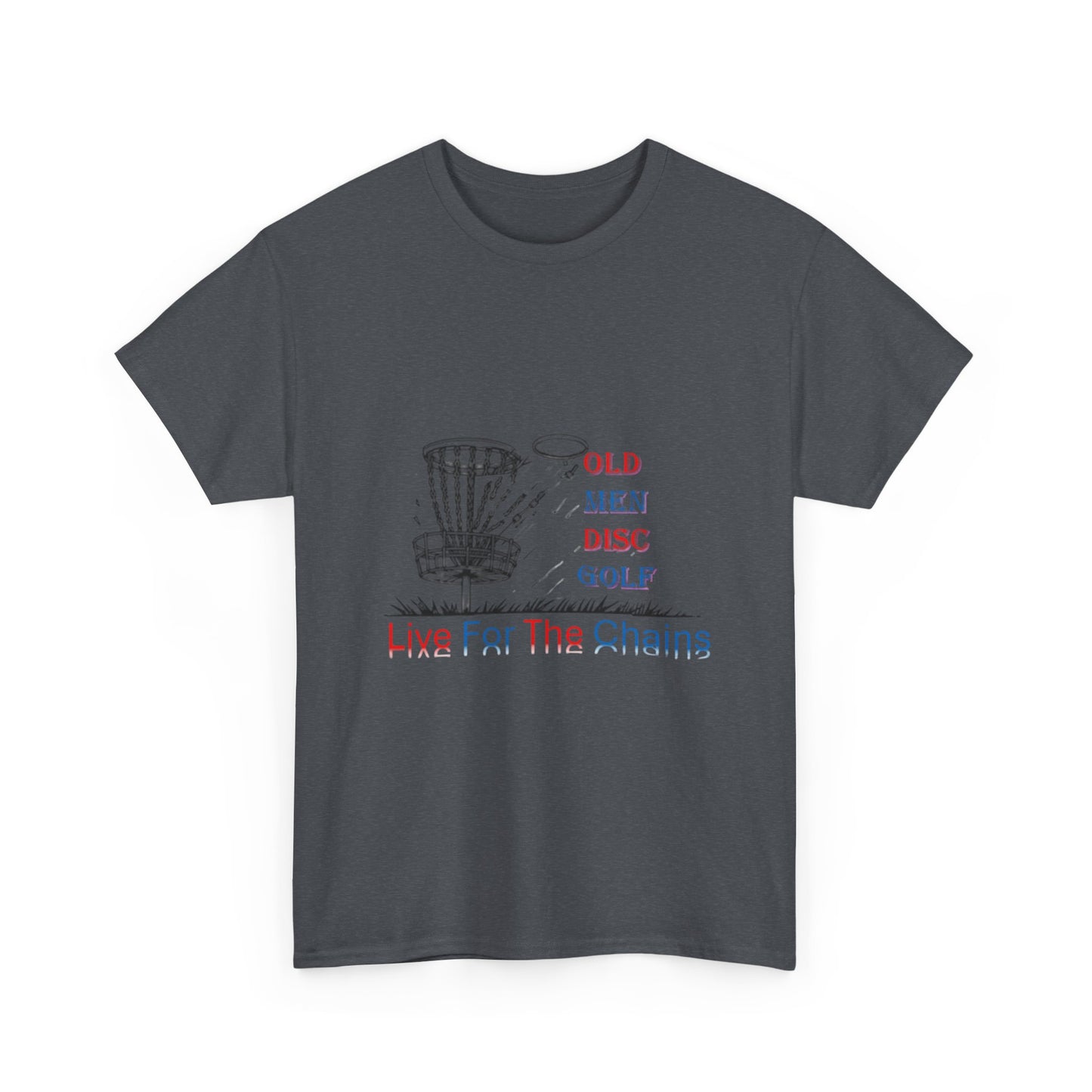 Live For The Chains (color) Unisex Heavy Cotton Tee - Perfect for Disc Golf Lovers