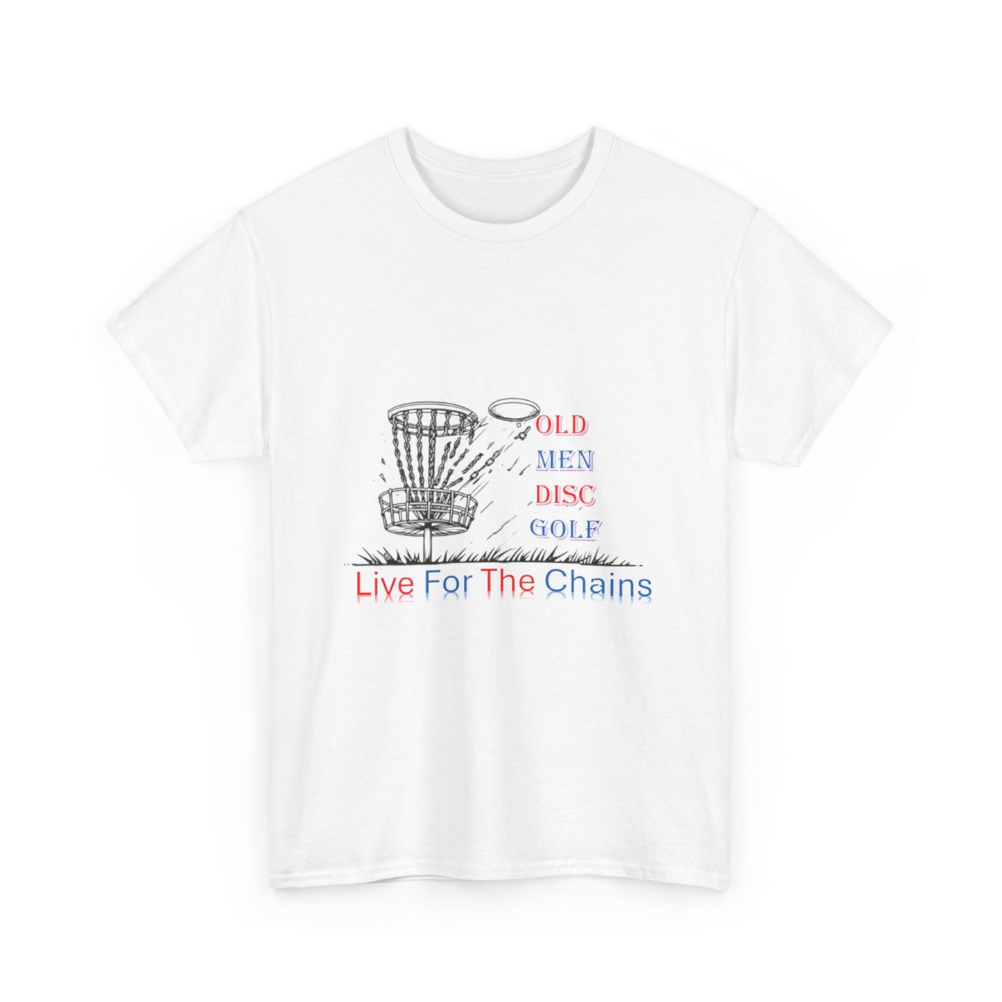 Live For The Chains (color) Unisex Heavy Cotton Tee - Perfect for Disc Golf Lovers