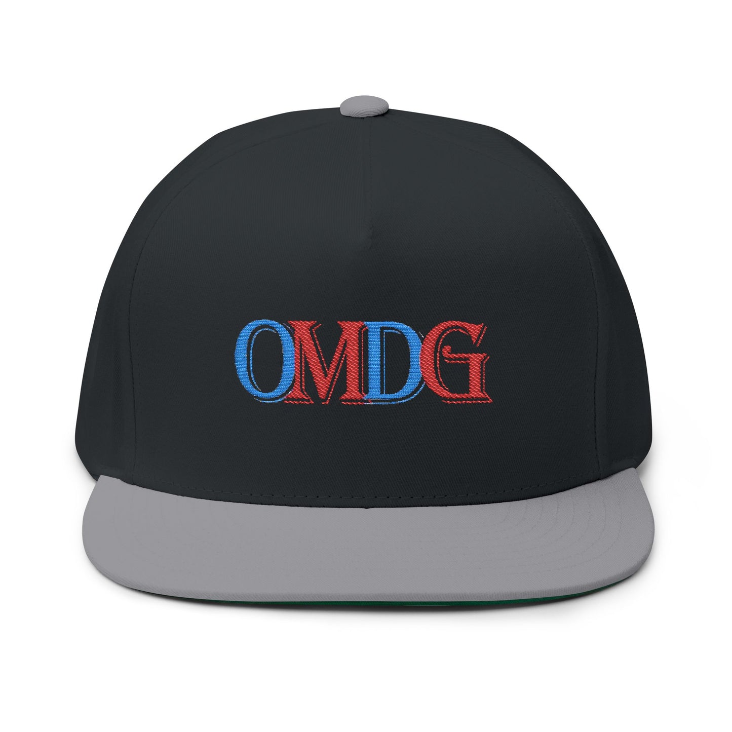 OMDG Color Embroidered Flat Bill Cap  - Trendy Streetwear Hat