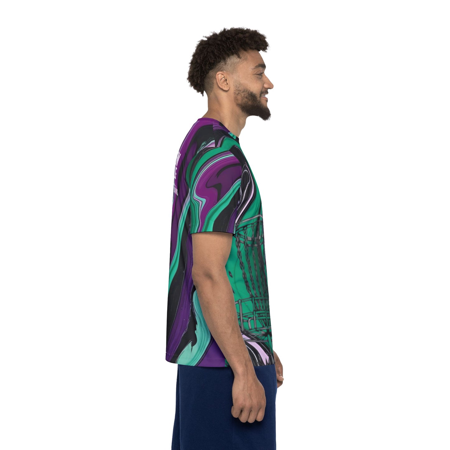 Purple and Green Men's Disc Golf Jersey