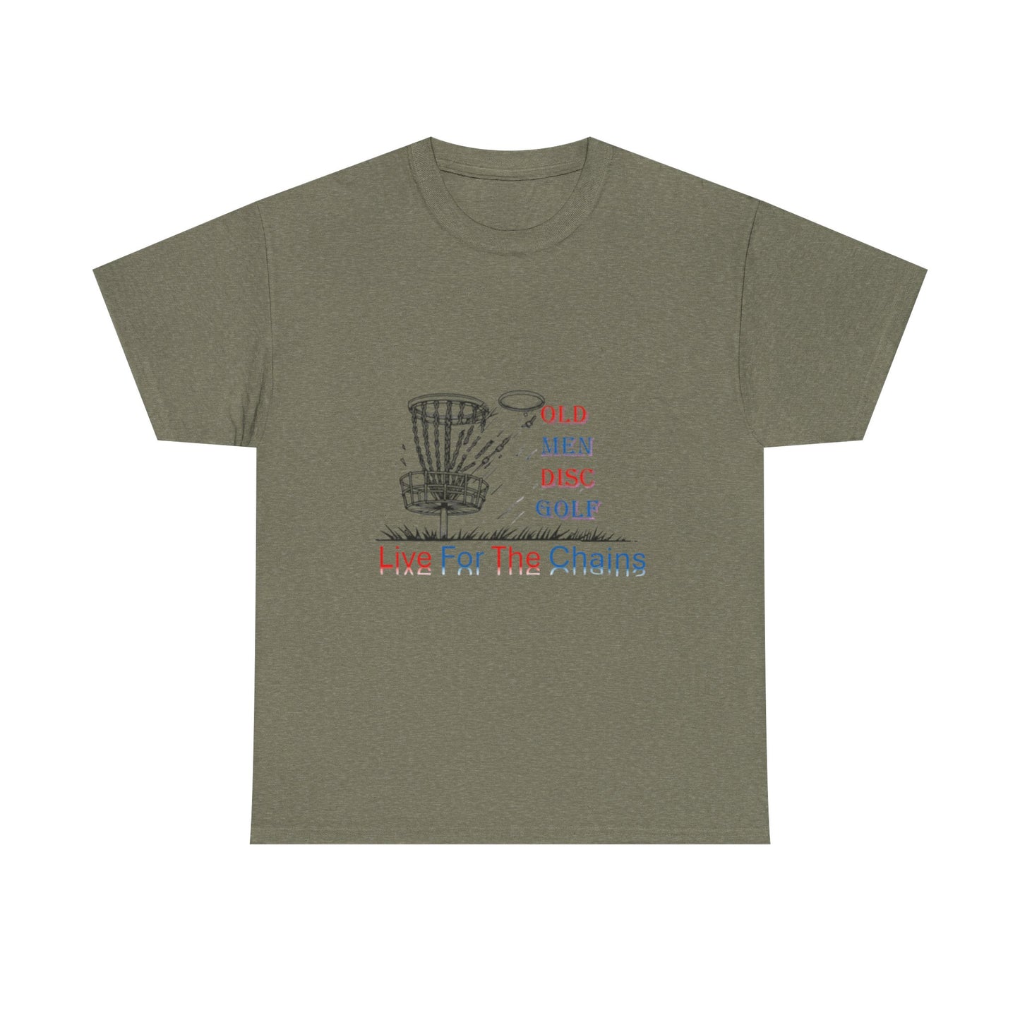 Live For The Chains (color) Unisex Heavy Cotton Tee - Perfect for Disc Golf Lovers