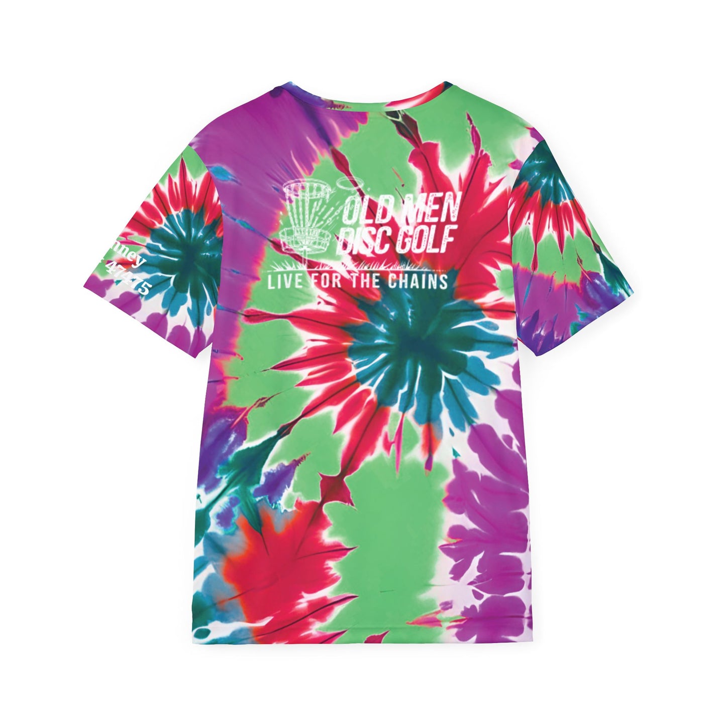 Purple and Green Tie-Dyed Men's Disc Golf Jersey