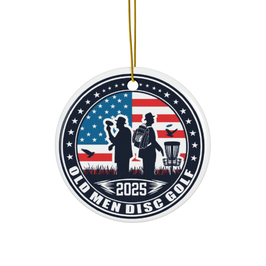 Old Men Disc Golf Ceramic Ornament