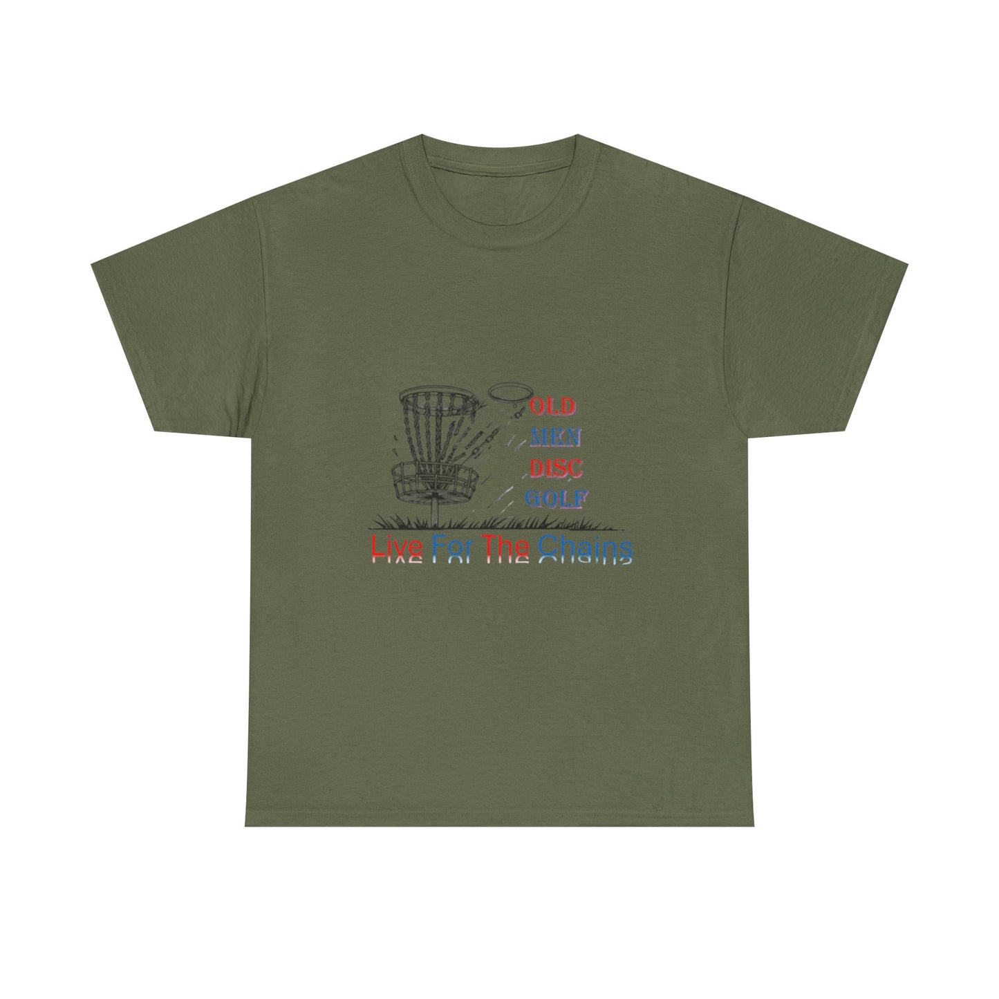 Live For The Chains (color) Unisex Heavy Cotton Tee - Perfect for Disc Golf Lovers