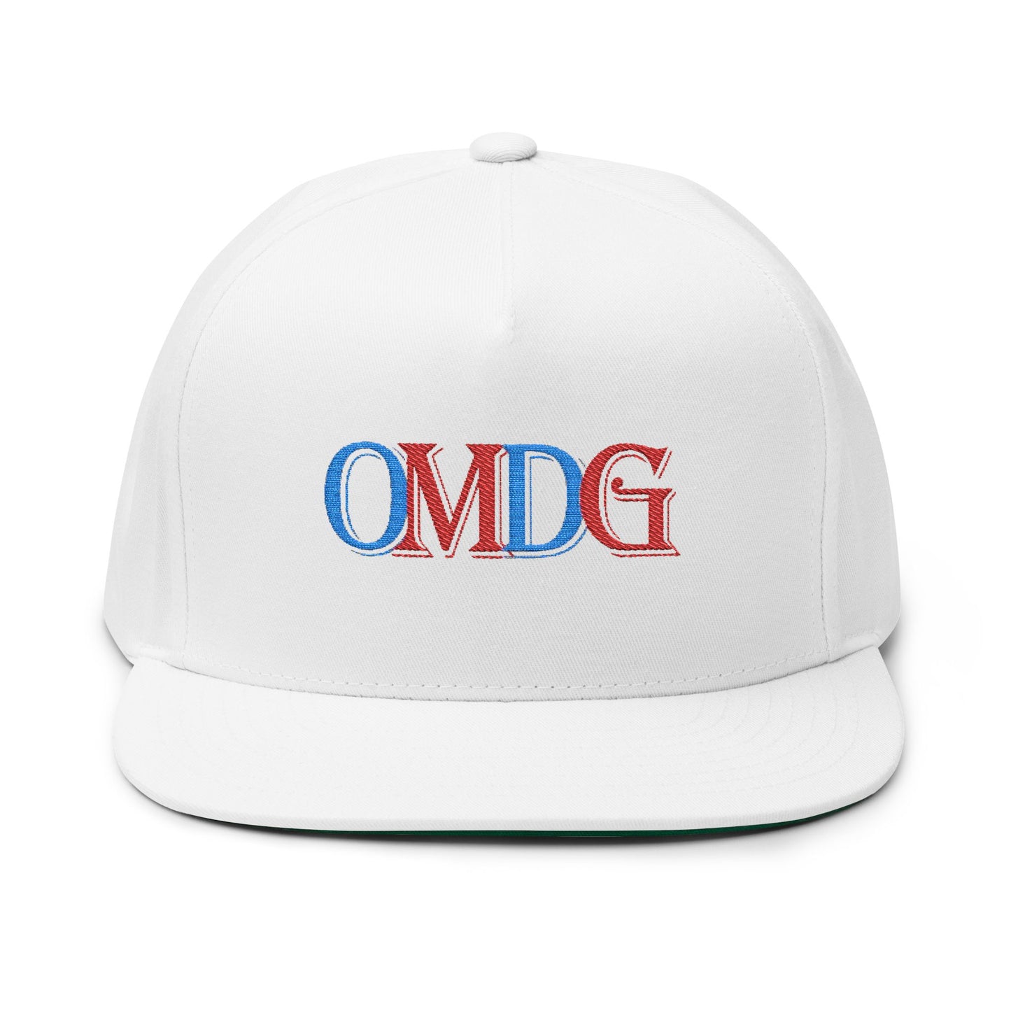OMDG Color Embroidered Flat Bill Cap  - Trendy Streetwear Hat