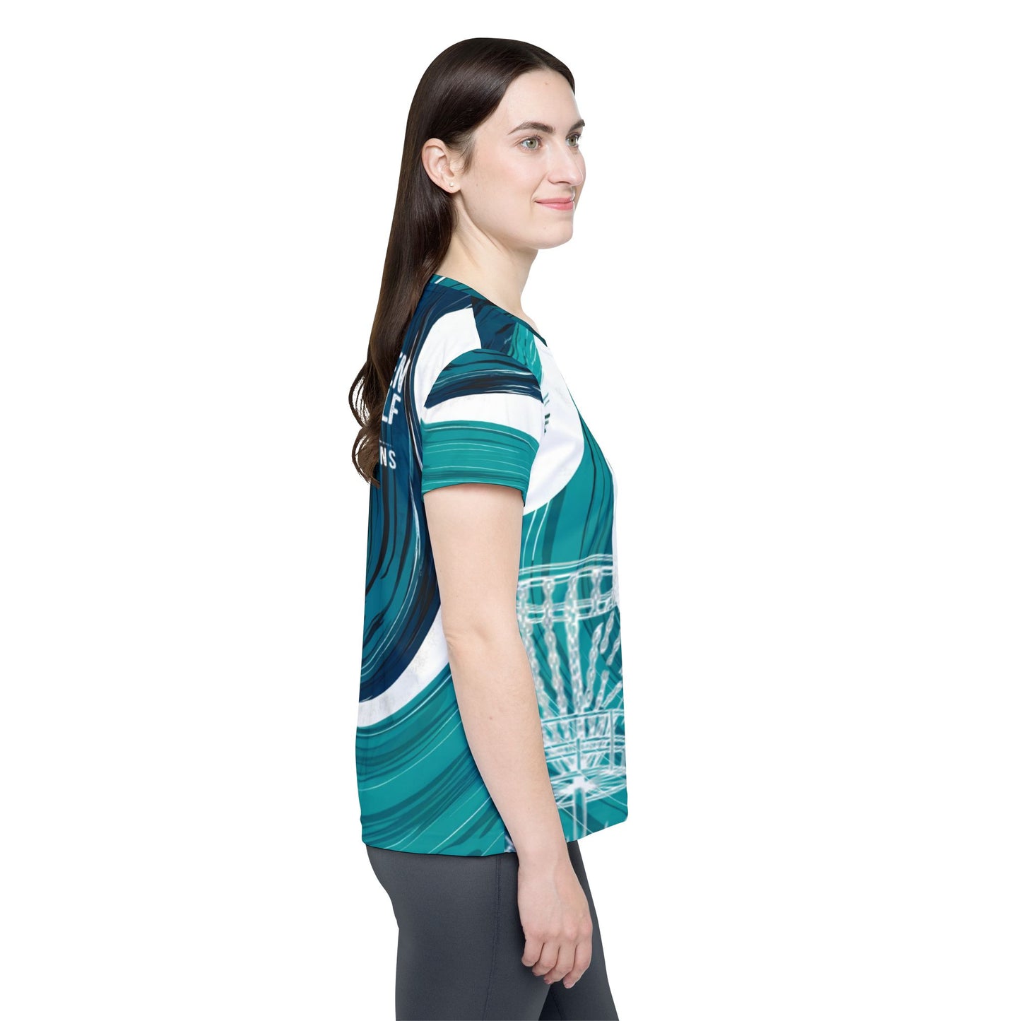 Swirling Green and White Women's Disc Golf Jersey