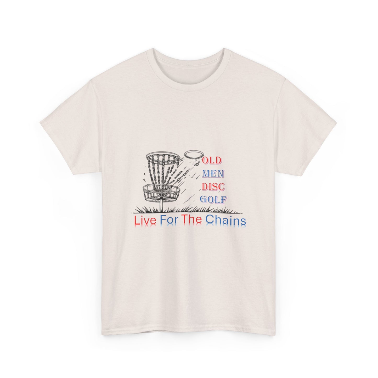 Live For The Chains (color) Unisex Heavy Cotton Tee - Perfect for Disc Golf Lovers