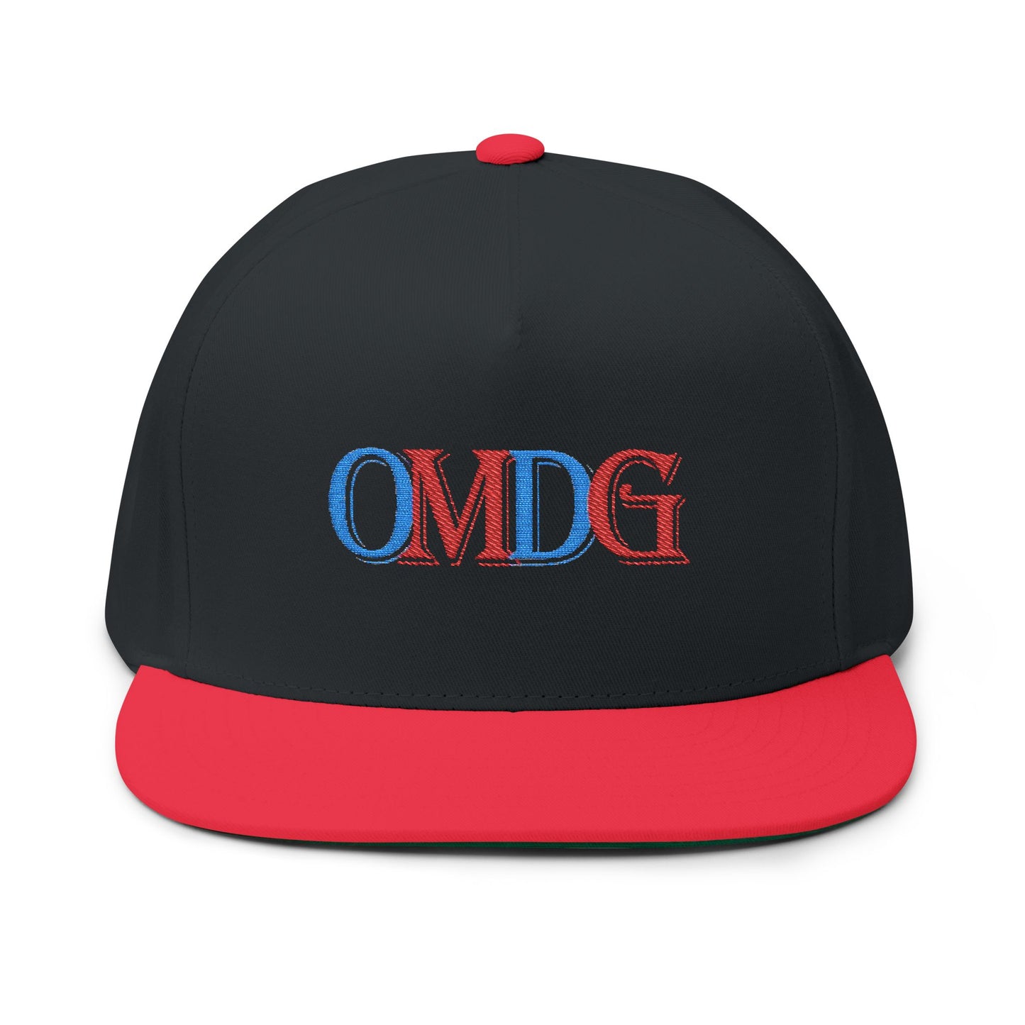 OMDG Color Embroidered Flat Bill Cap  - Trendy Streetwear Hat