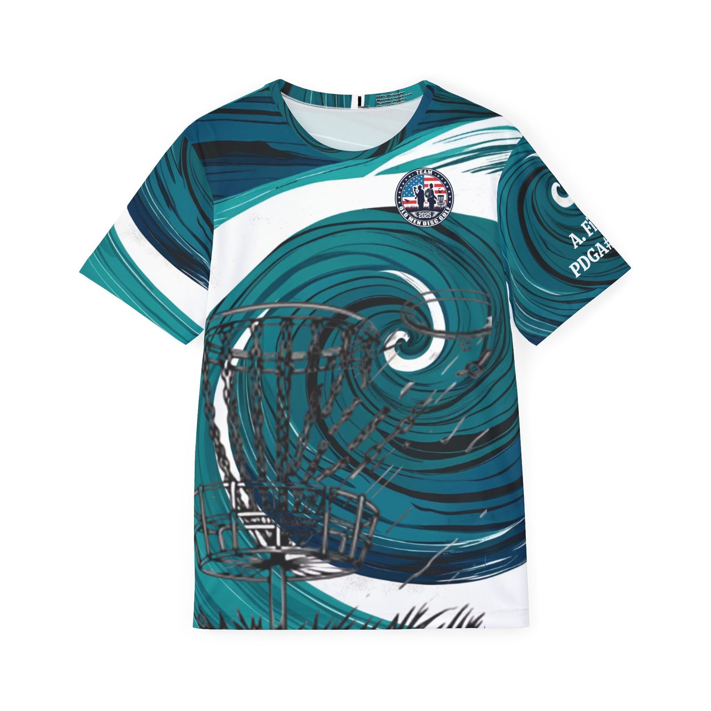 Green Swirl Men's Disc Golf Jersey