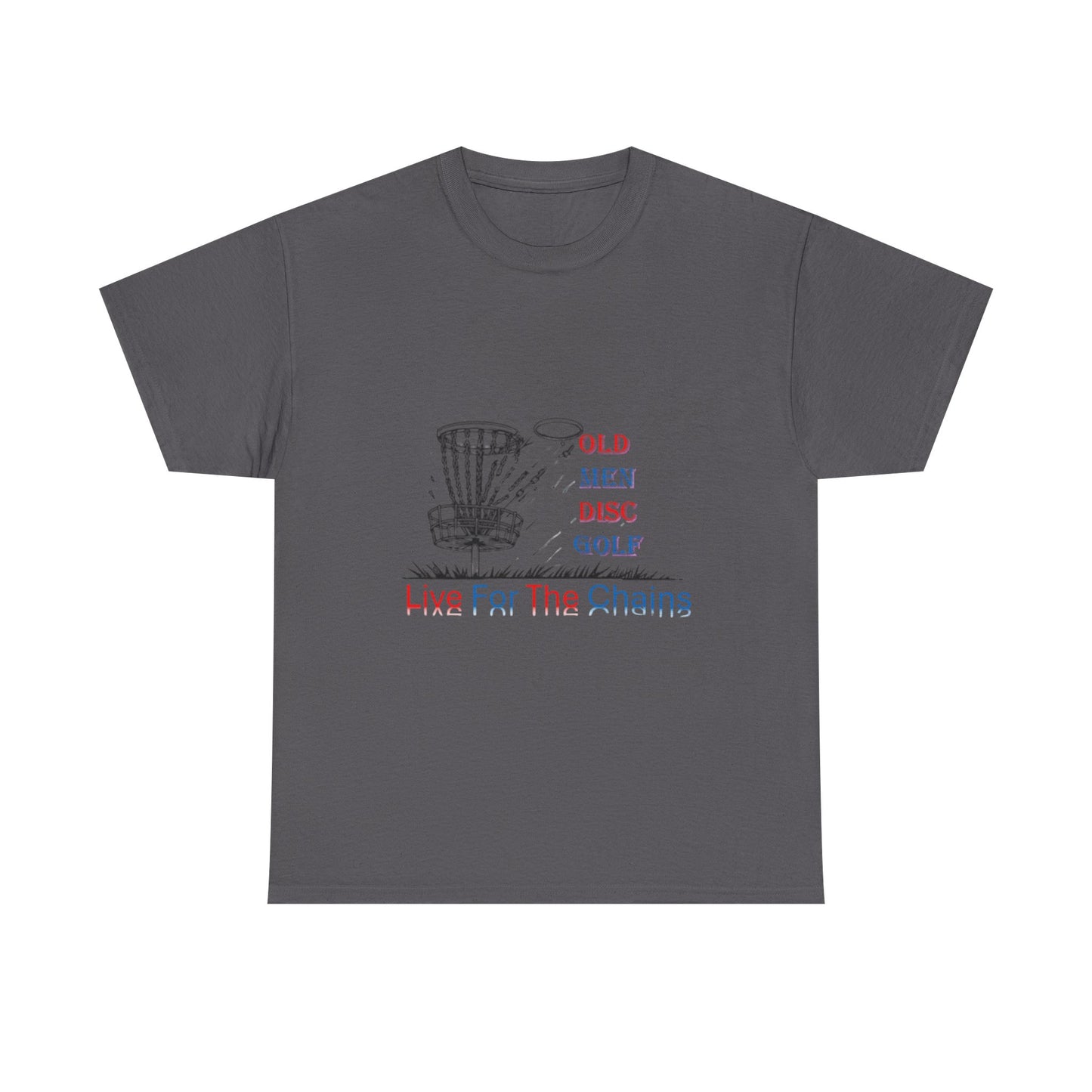 Live For The Chains (color) Unisex Heavy Cotton Tee - Perfect for Disc Golf Lovers