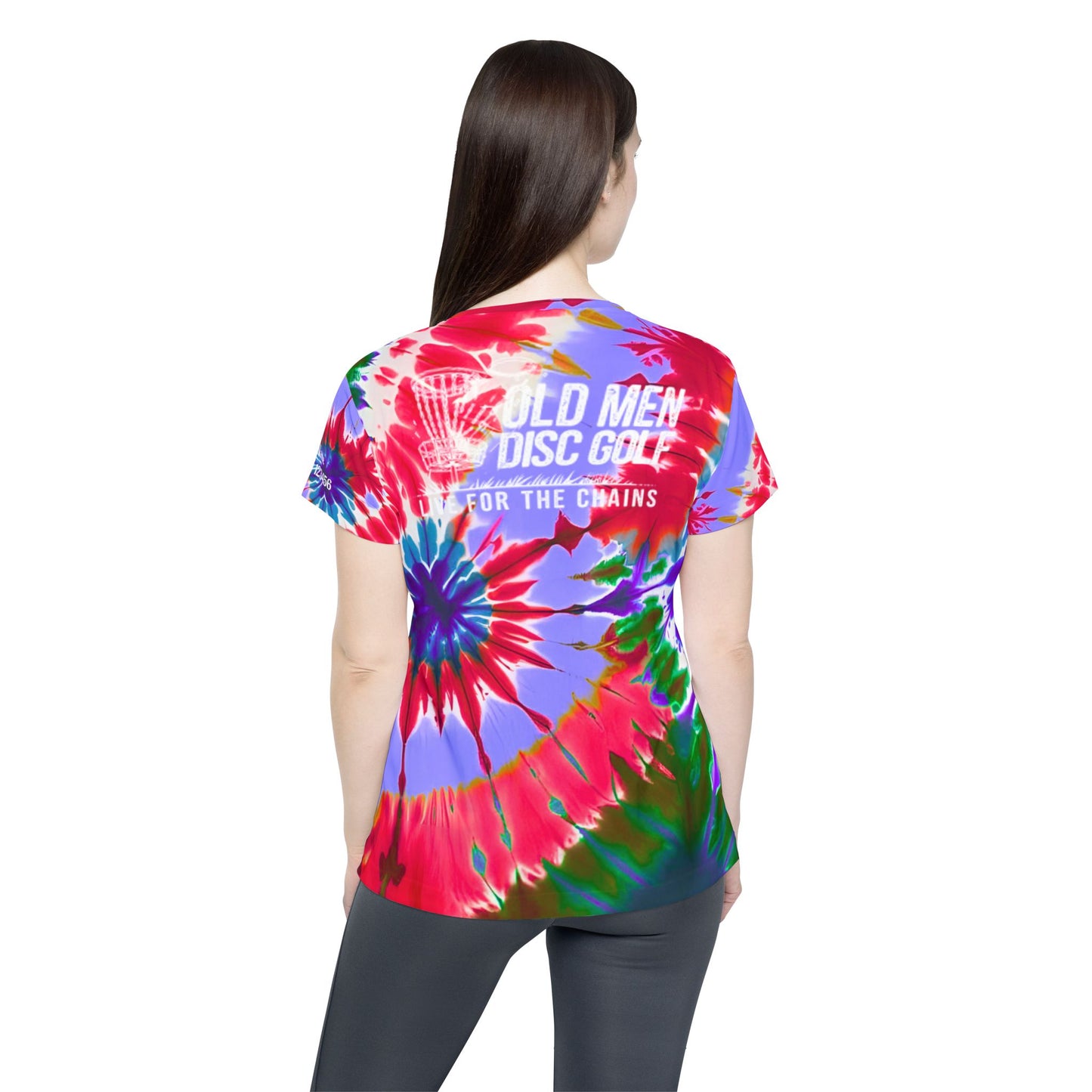 Red and Purple Tie-Dyed Women's Disc Golf Jersey
