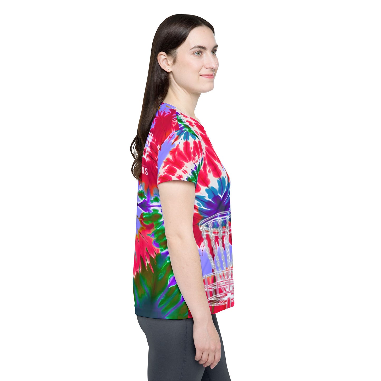 Red and Purple Tie-Dyed Women's Disc Golf Jersey